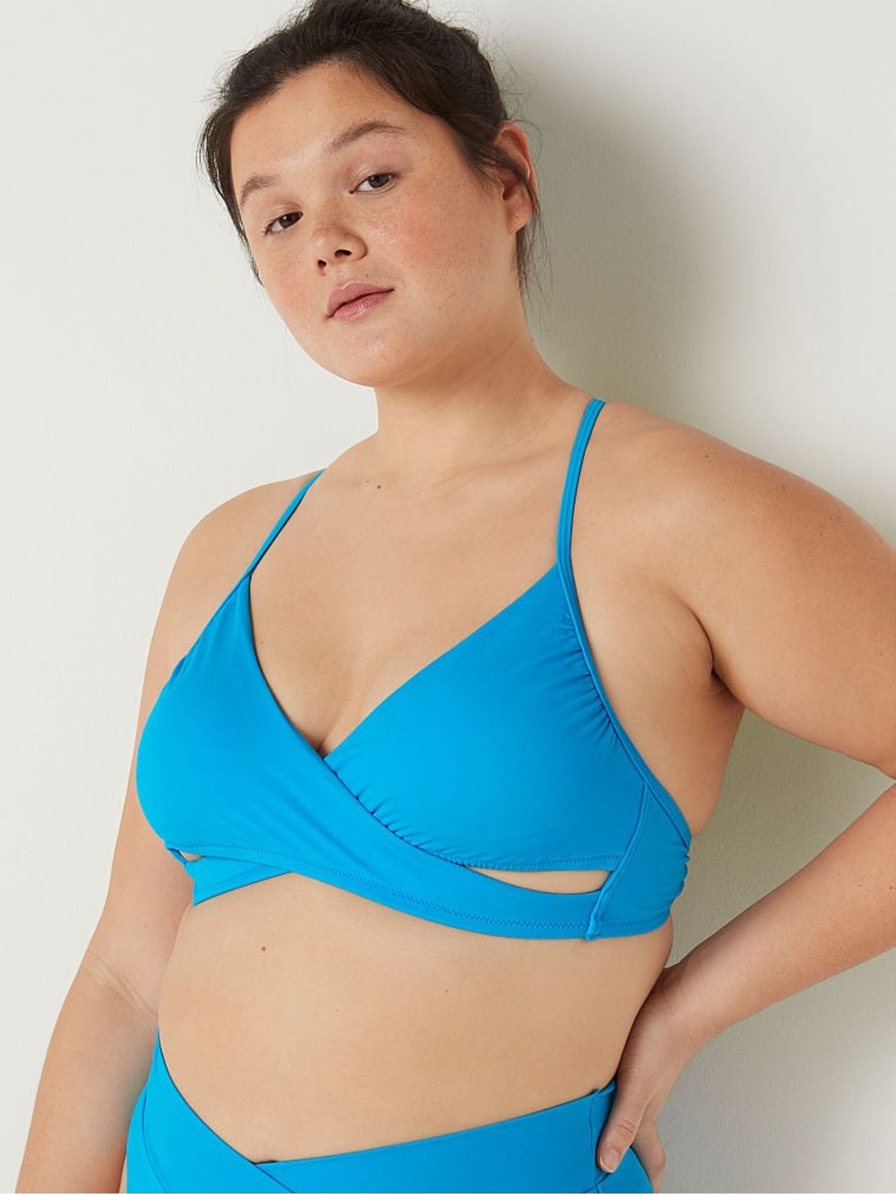 Bright Marine Blue Body Wrap Bikini Top - Image 3 of 4