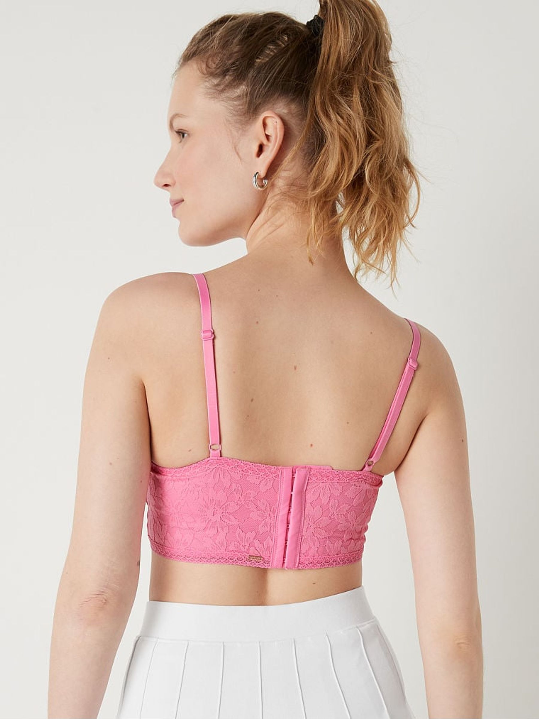 Dreamy Pink Lace Lightly Lined Corset Bralette - Image 2 of 5