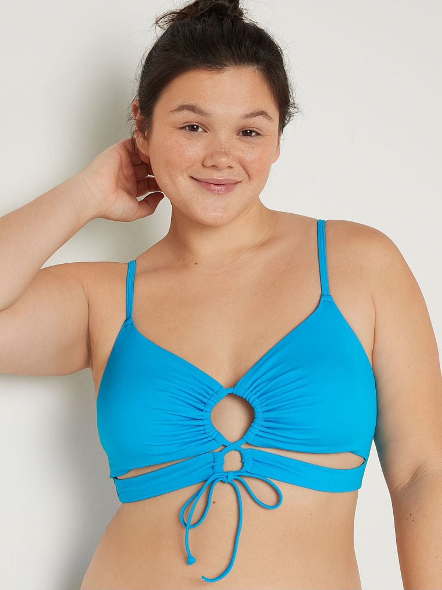 Bright Marine Blue Cutout Bikini Top - Image 1 of 4