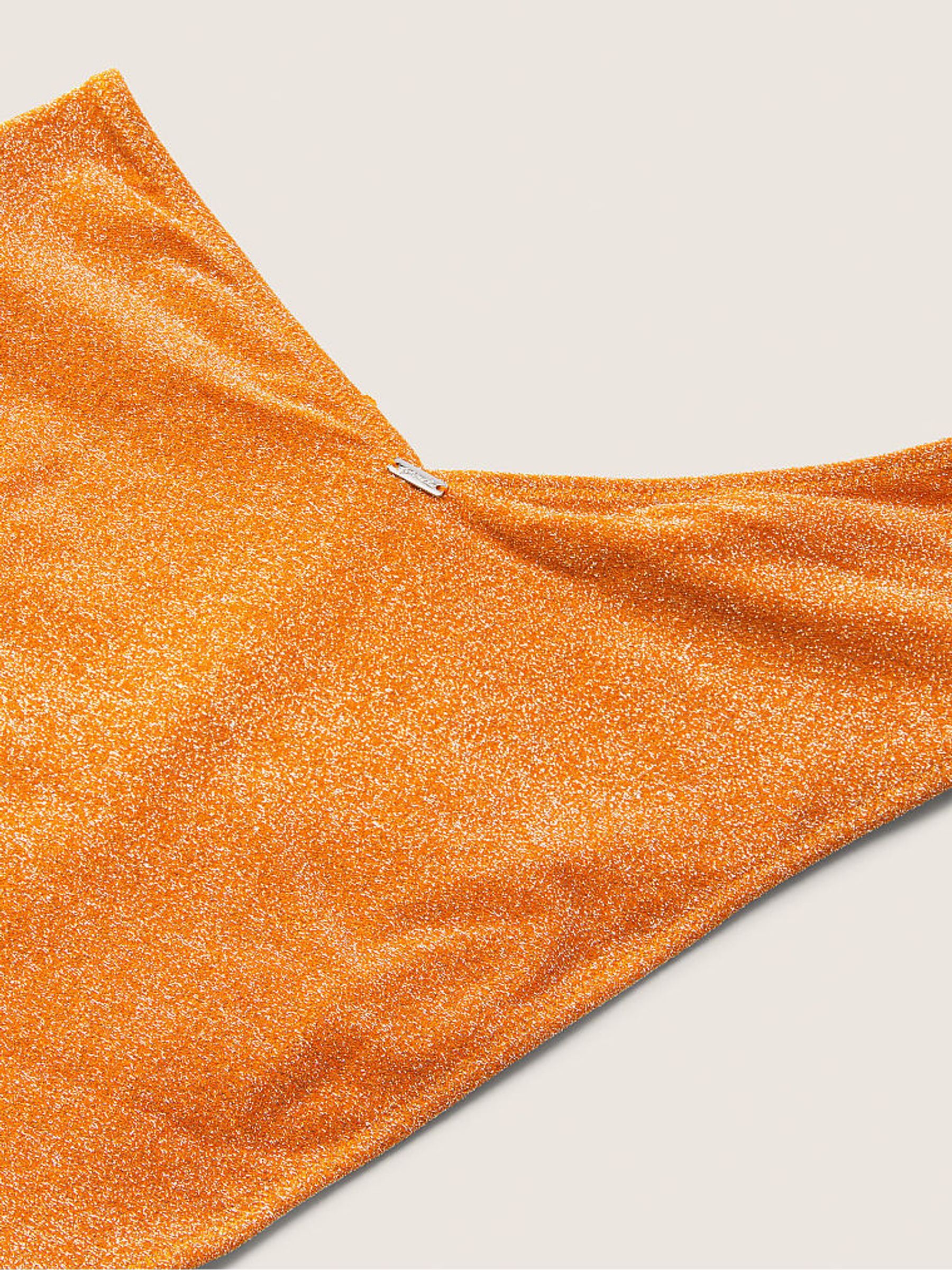 Tangelo Orange Brazilian Shimmer High Waist Cheeky Bikini Bottom - Image 5 of 5