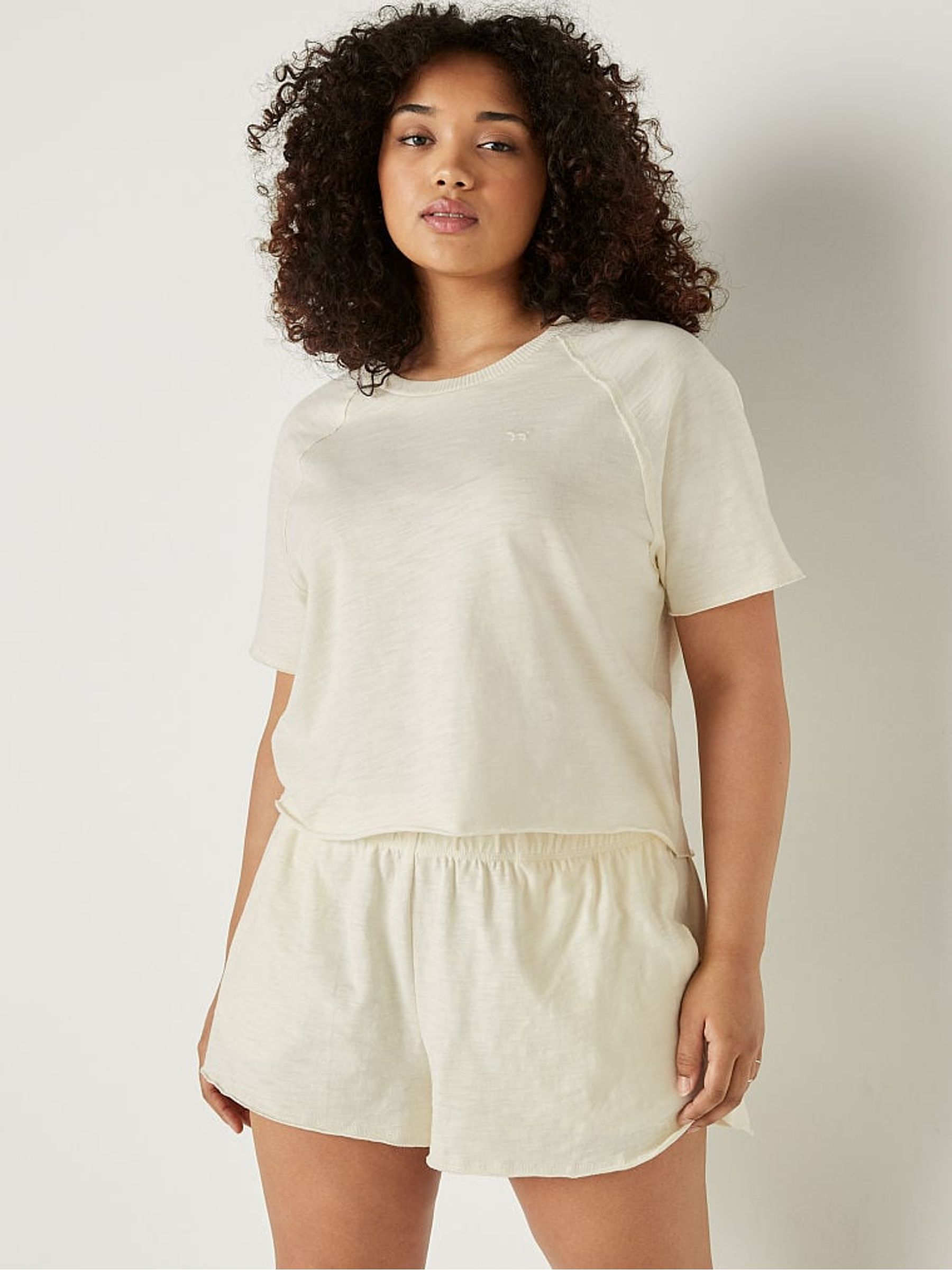 Cream Summer Lounge Short Sleeve TShirt - Image 1 of 4