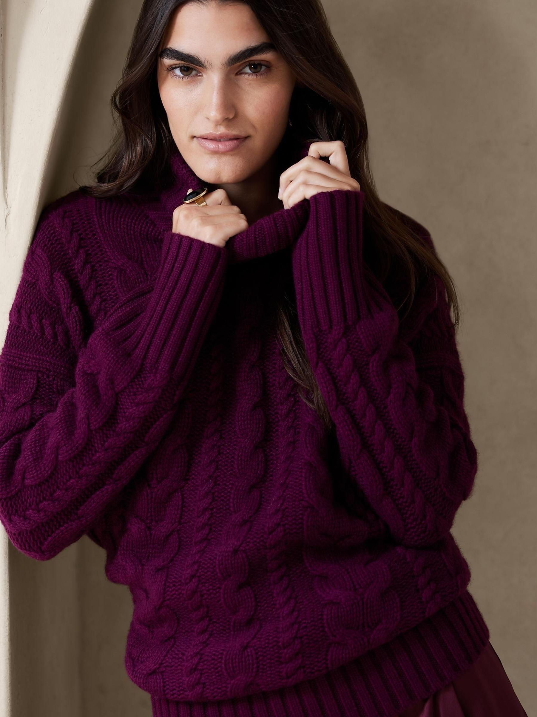 Banana Republic Maroon Breton Merino-Cashmere Jumper - Image 1 of 2