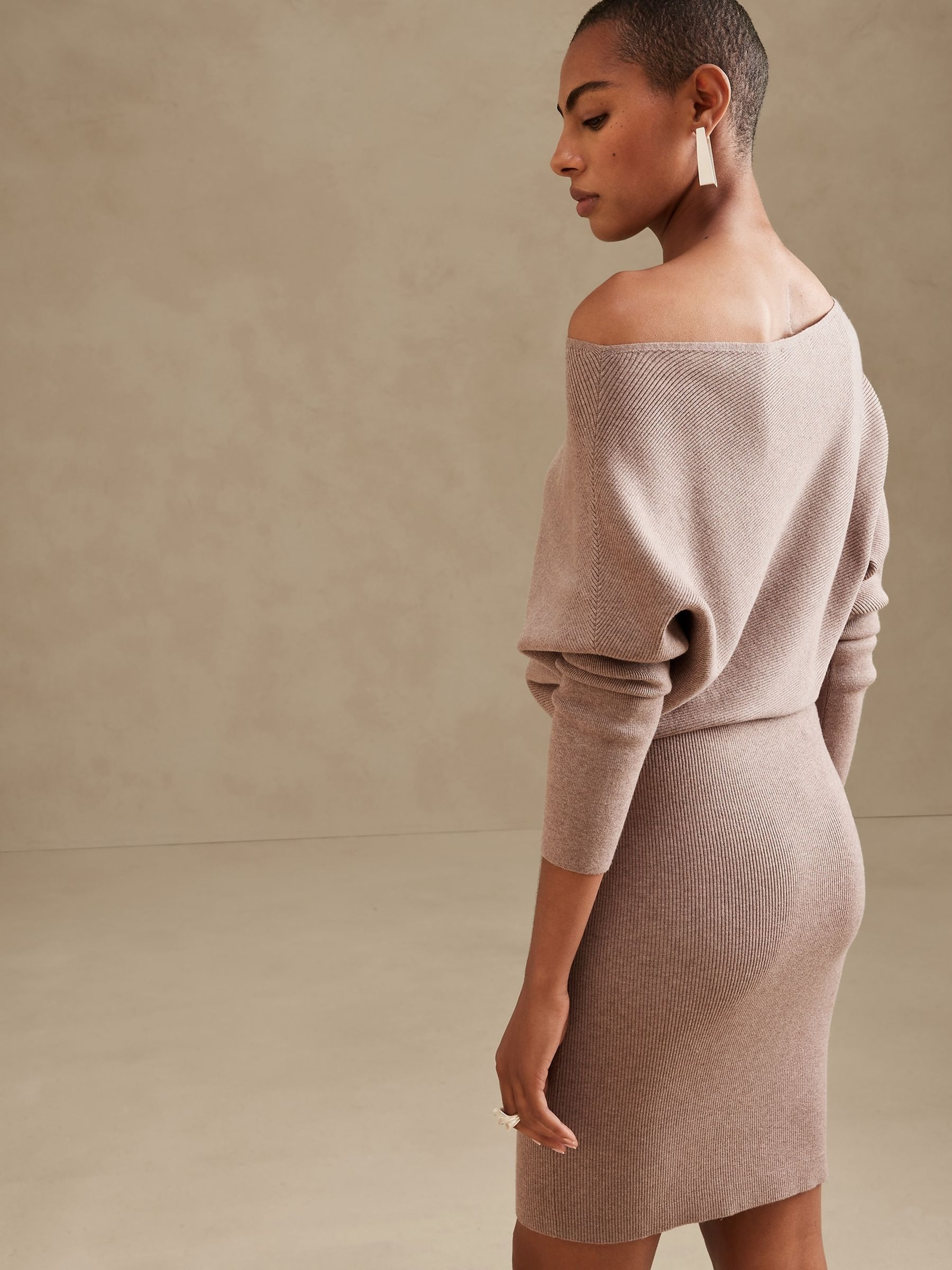 Banana Republic Beige Colleta Off-Shoulder Dress - Image 2 of 3