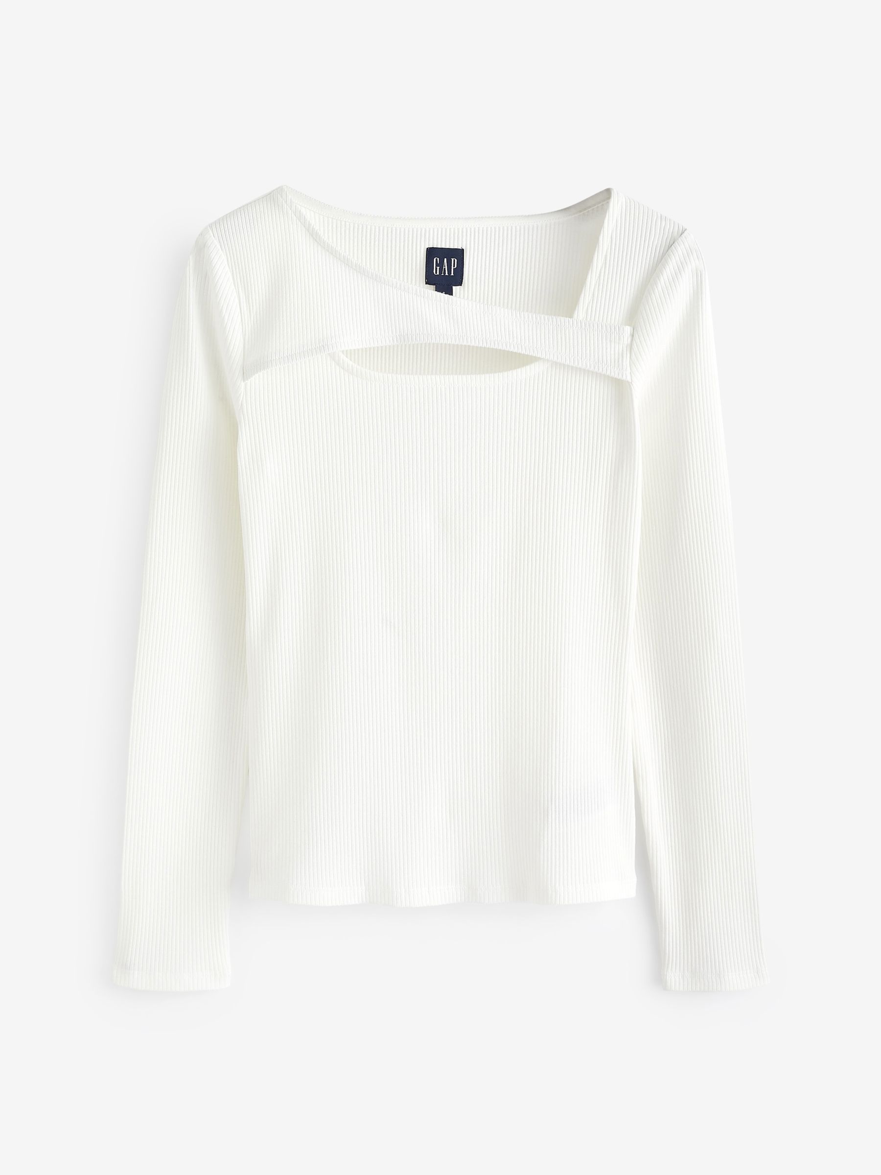 White Rib Crossover Cutout Top - Image 4 of 4