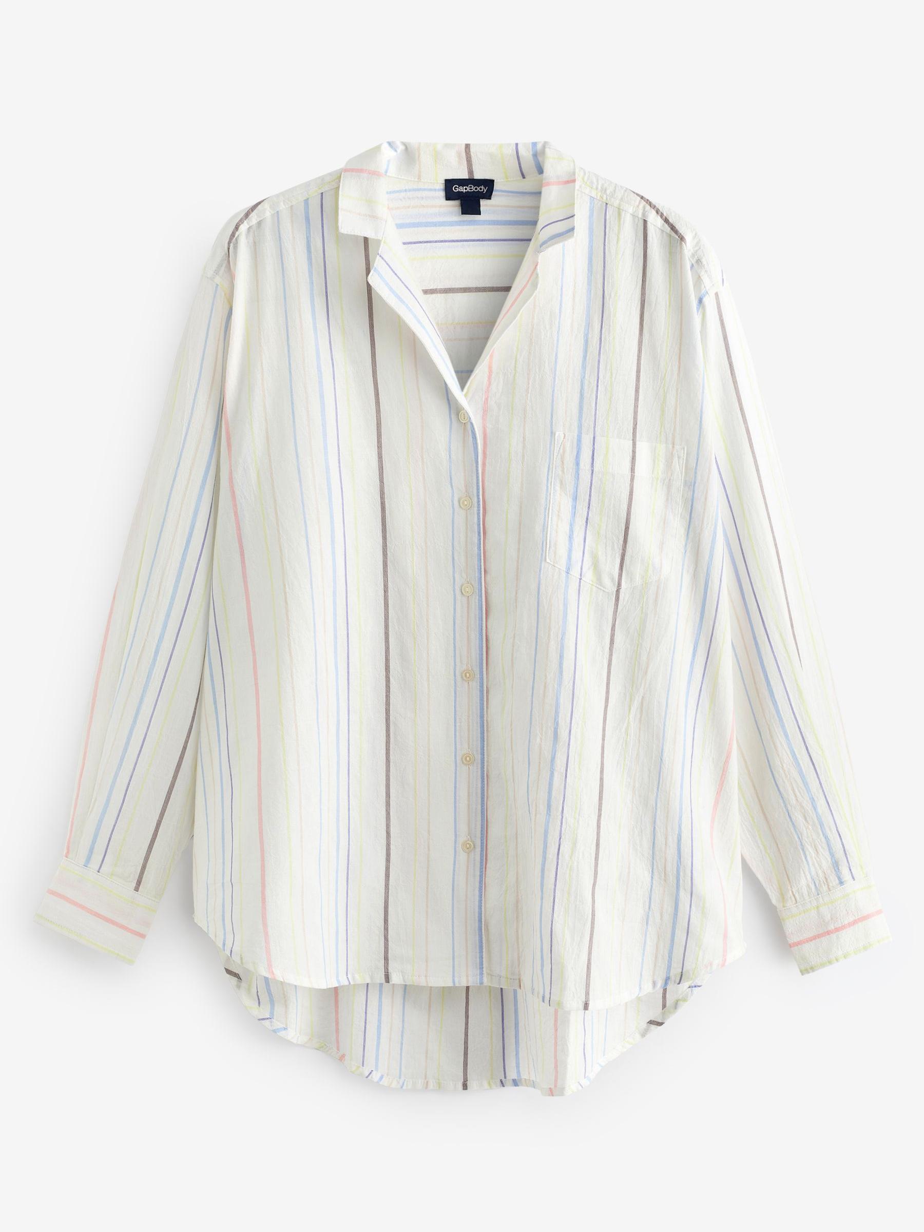 White Stripe Long Sleeve Pyjama Top - Image 6 of 6