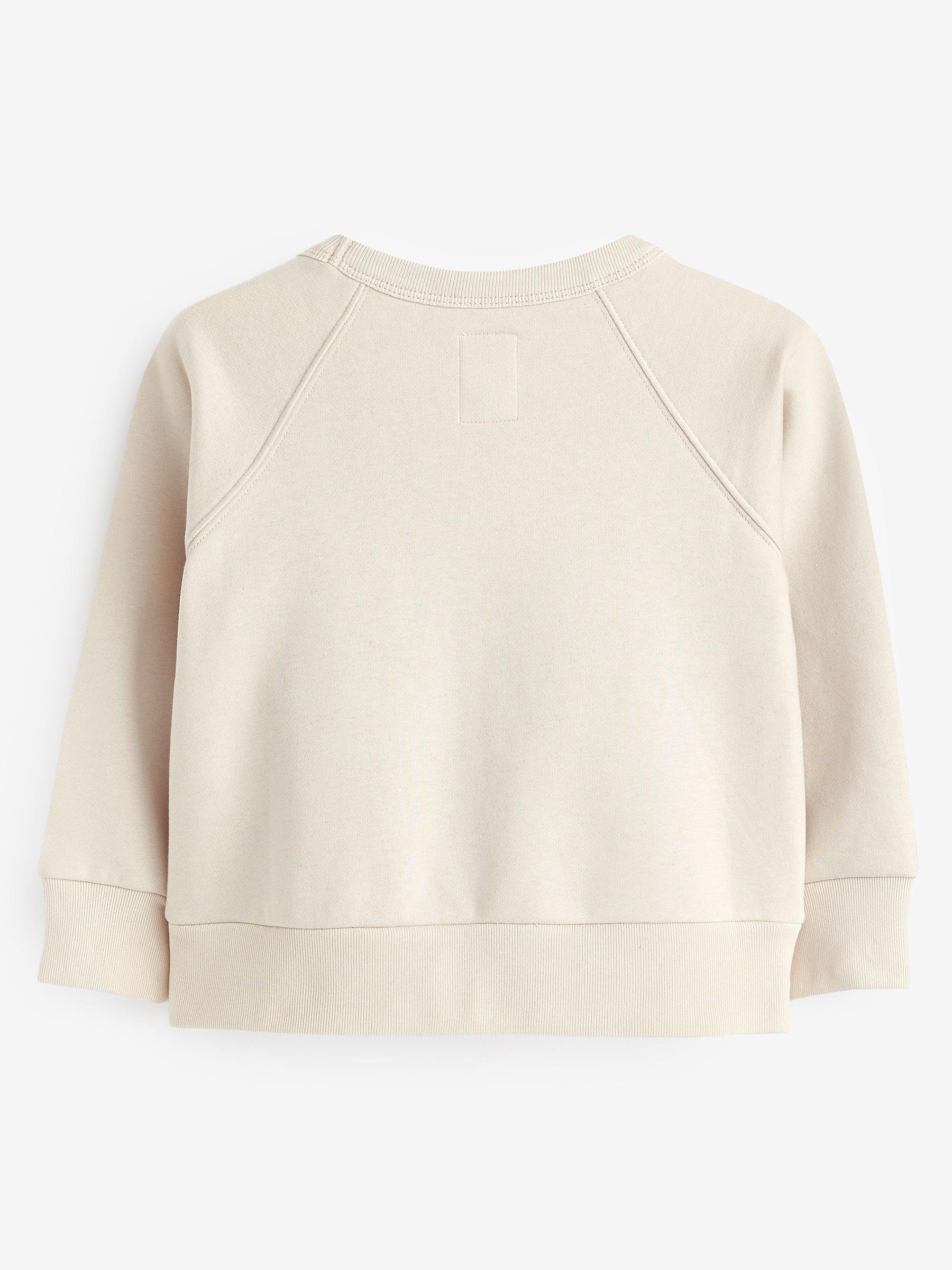 Cream Glitter Logo Crew Neck Sweatshirt - Image 2 of 3
