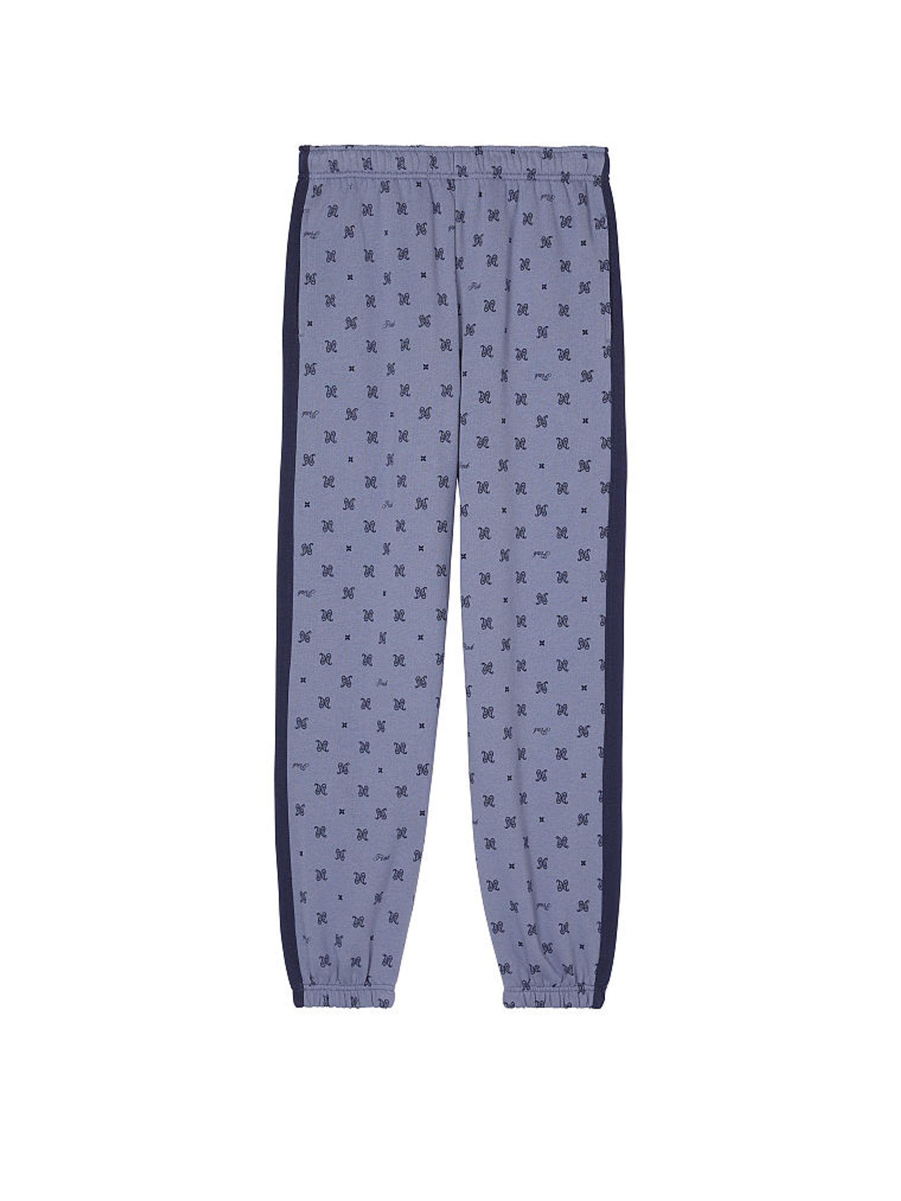Dusty Iris Blue Print Fleece Cuffed Jogger - Image 3 of 4