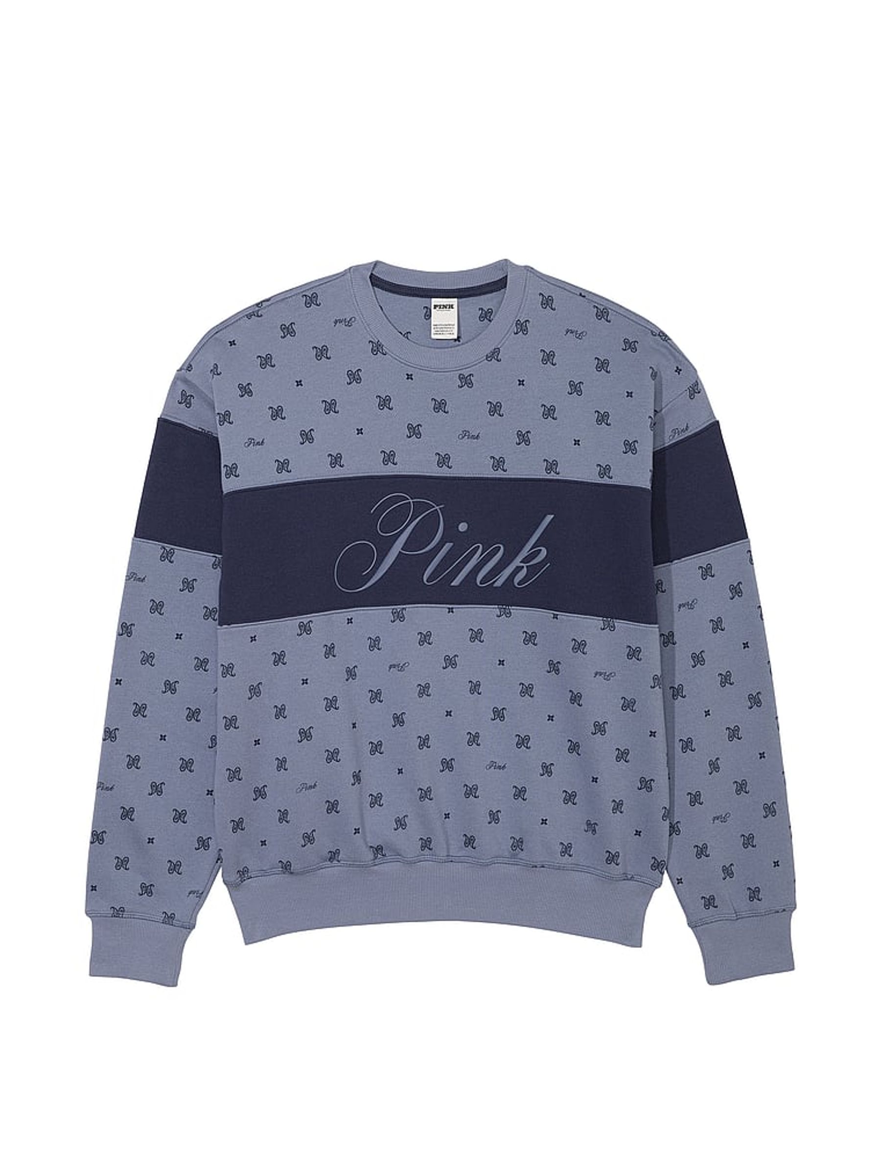 Dusty Iris Blue Print Fleece Sweatshirt - Image 3 of 4