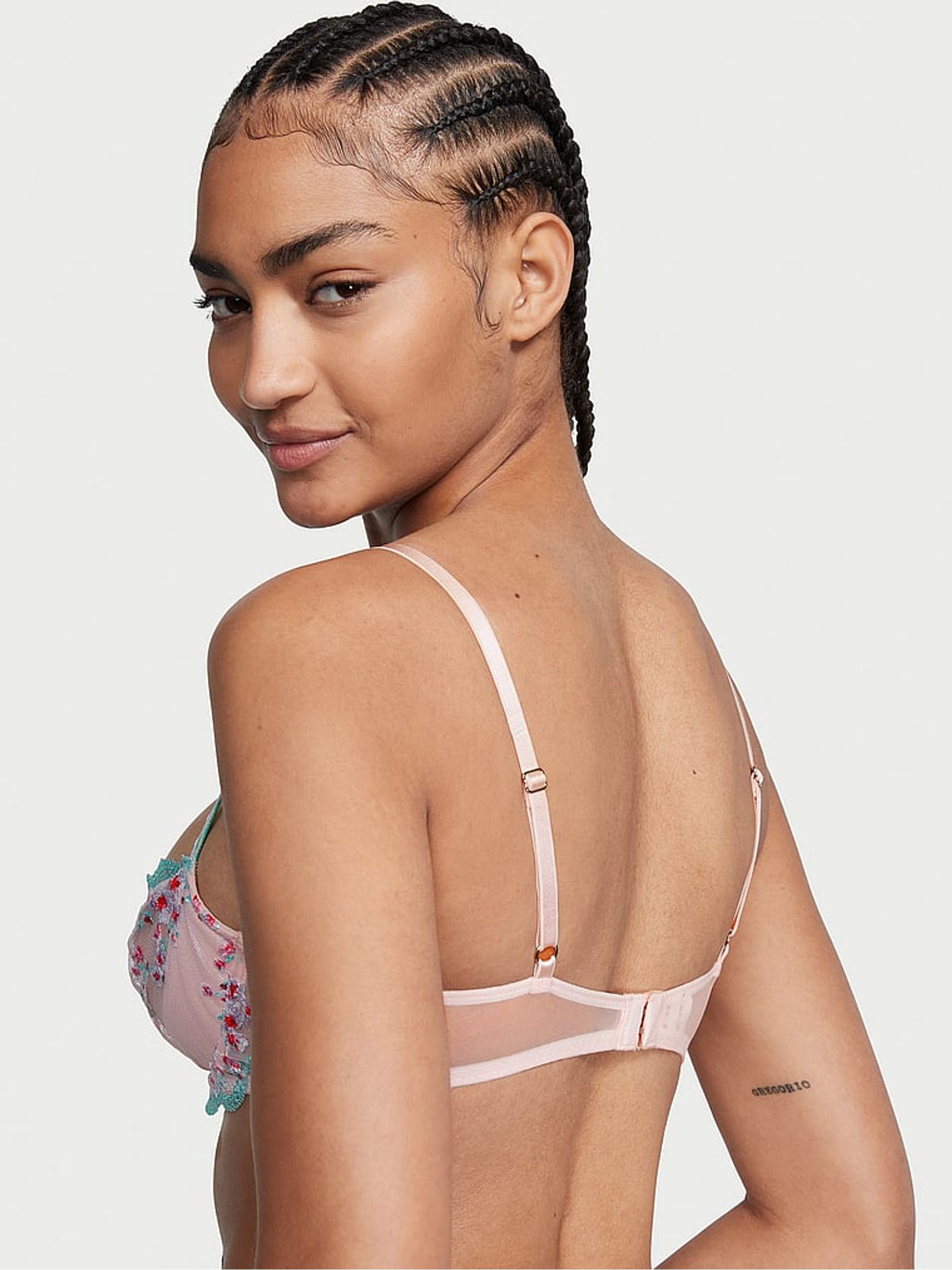 Ballet Pink Cherry Blossom Unlined Balcony Bra - Image 2 of 5