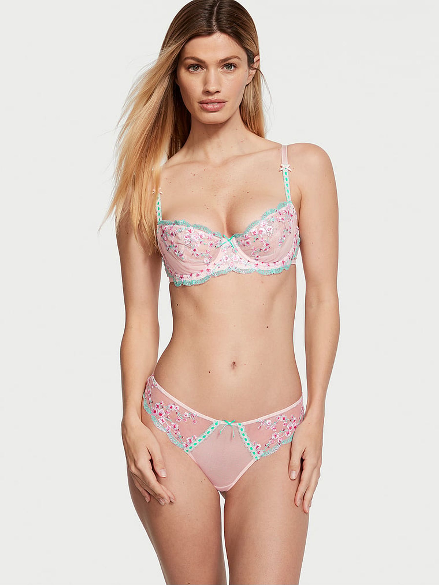 Ballet Pink Cherry Blossom Unlined Balcony Bra - Image 3 of 5