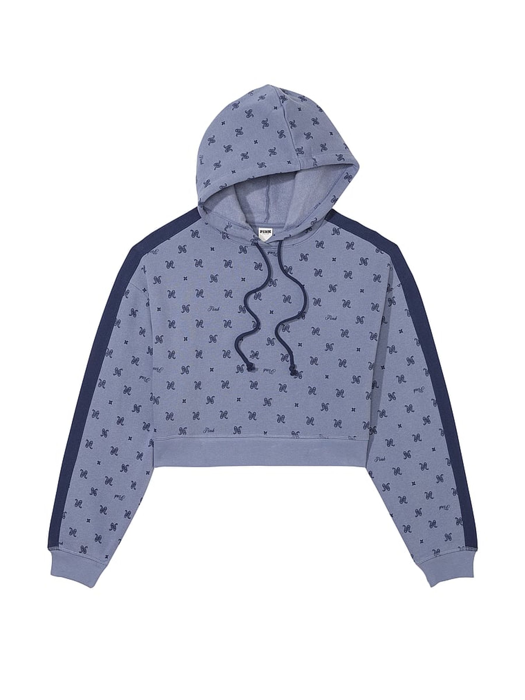Dusty Iris Blue Print Fleece Hoodie - Image 4 of 4