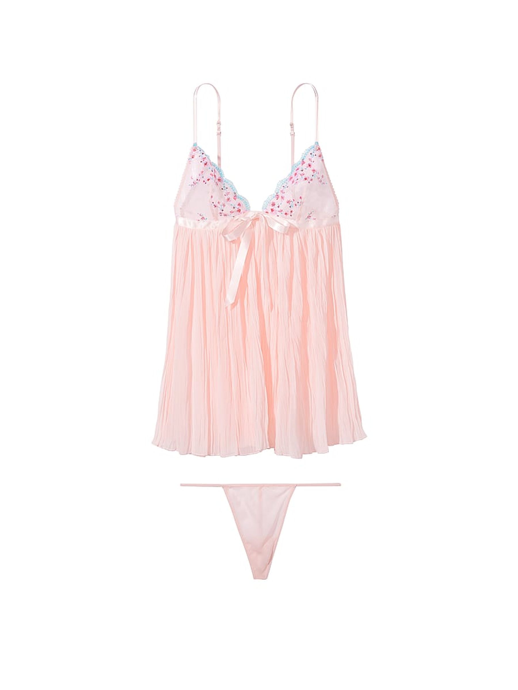Pleated Ballet Pink Cherry Blossom Babydoll - Image 3 of 3