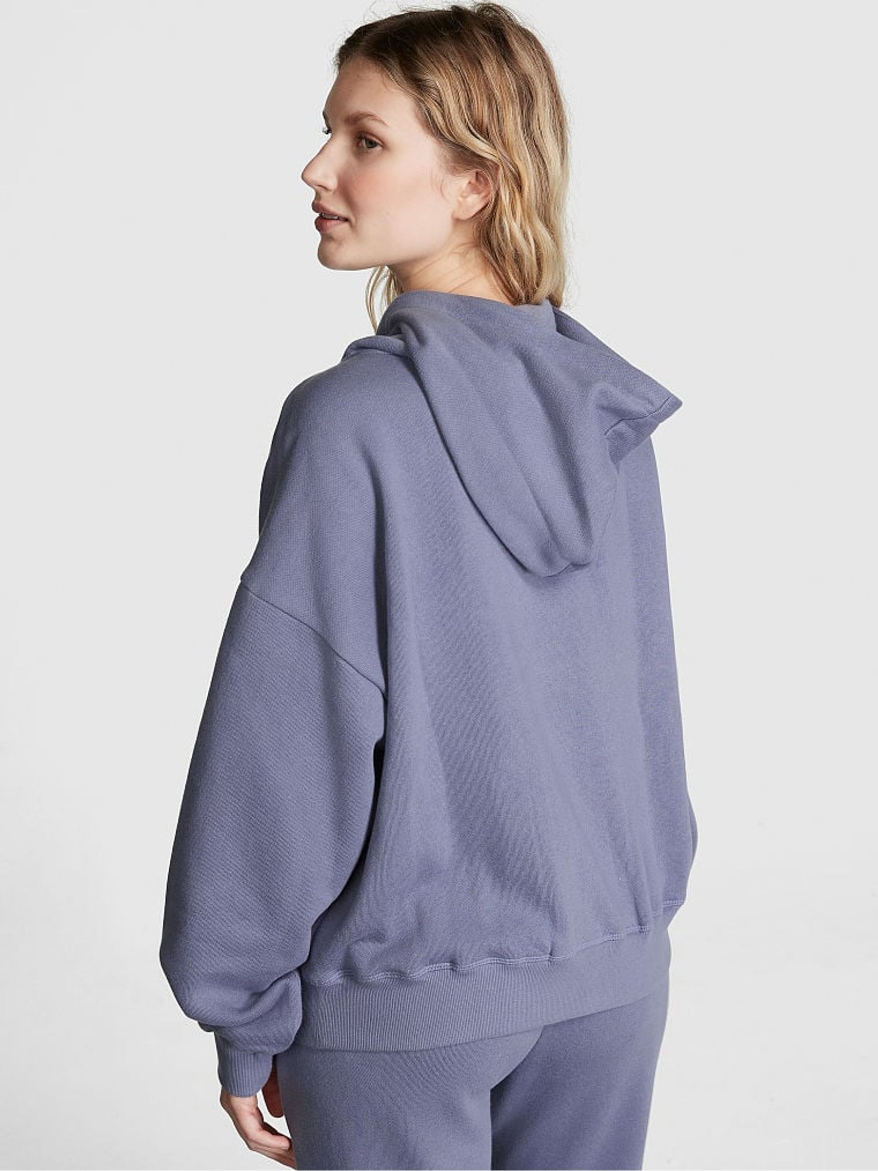 Dusty Iris Blue Fleece Full Zip Hoodie - Image 2 of 3