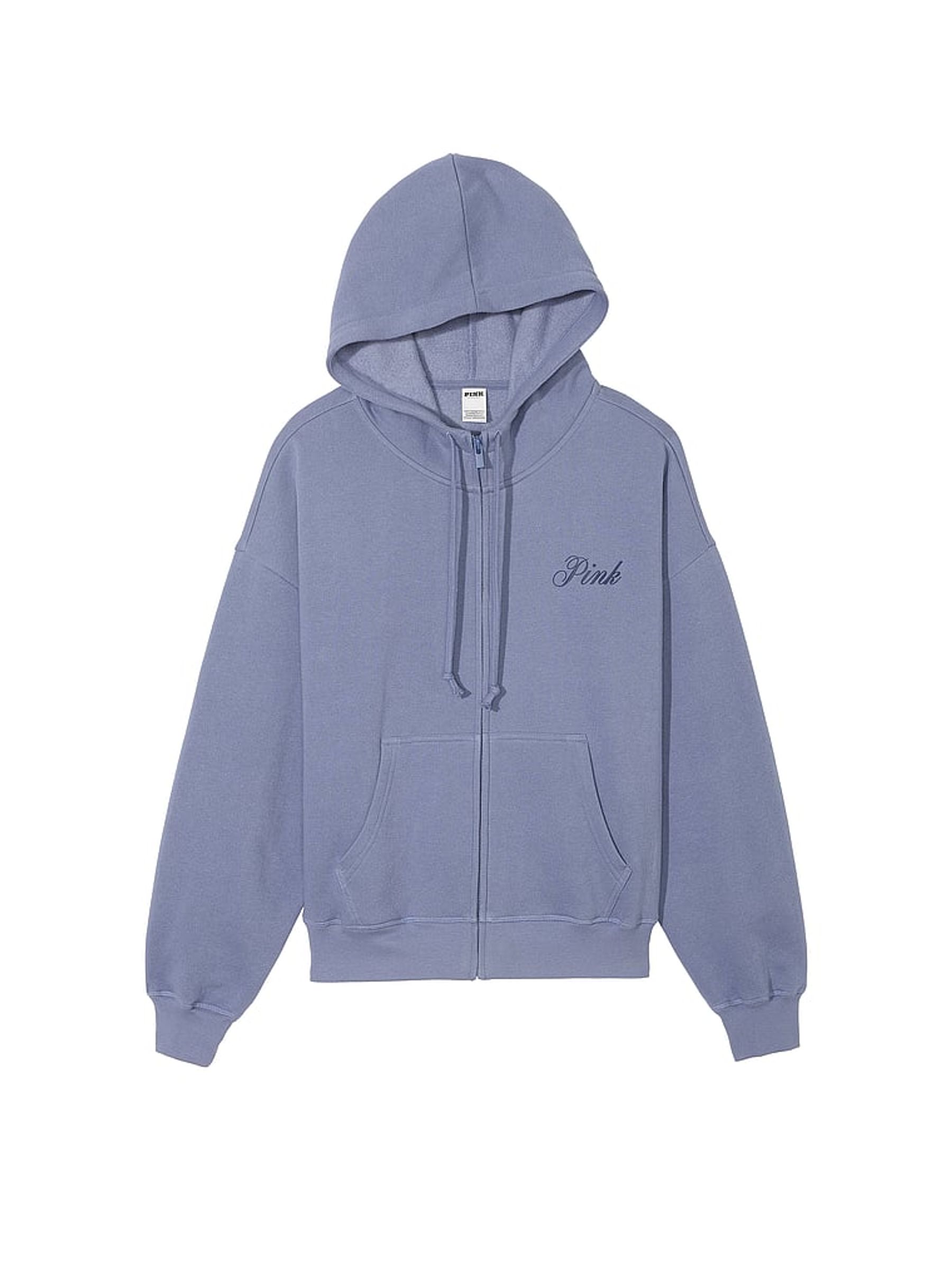 Dusty Iris Blue Fleece Full Zip Hoodie - Image 3 of 3