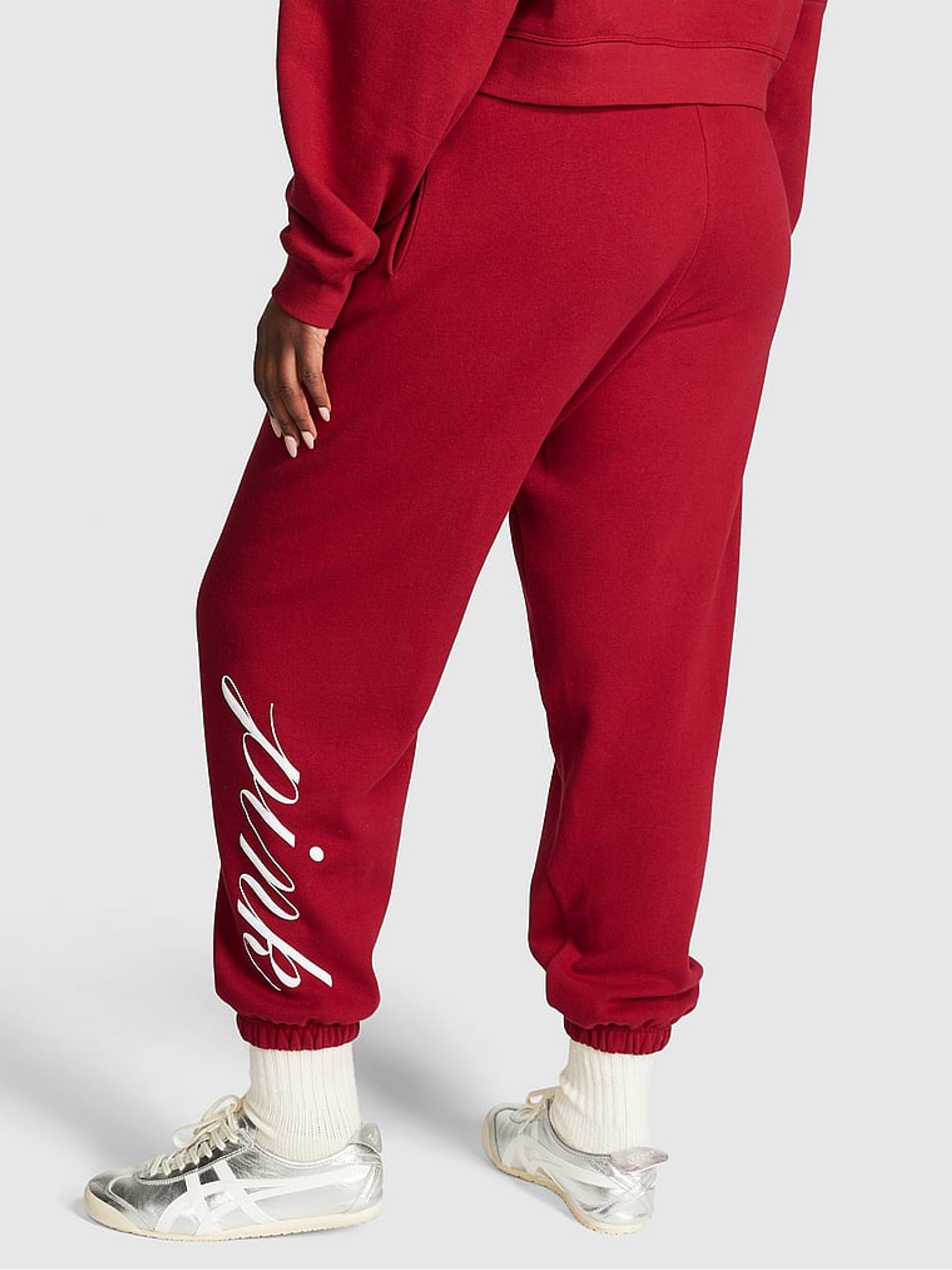 Red Laquer Fleece Joggers - Image 2 of 3