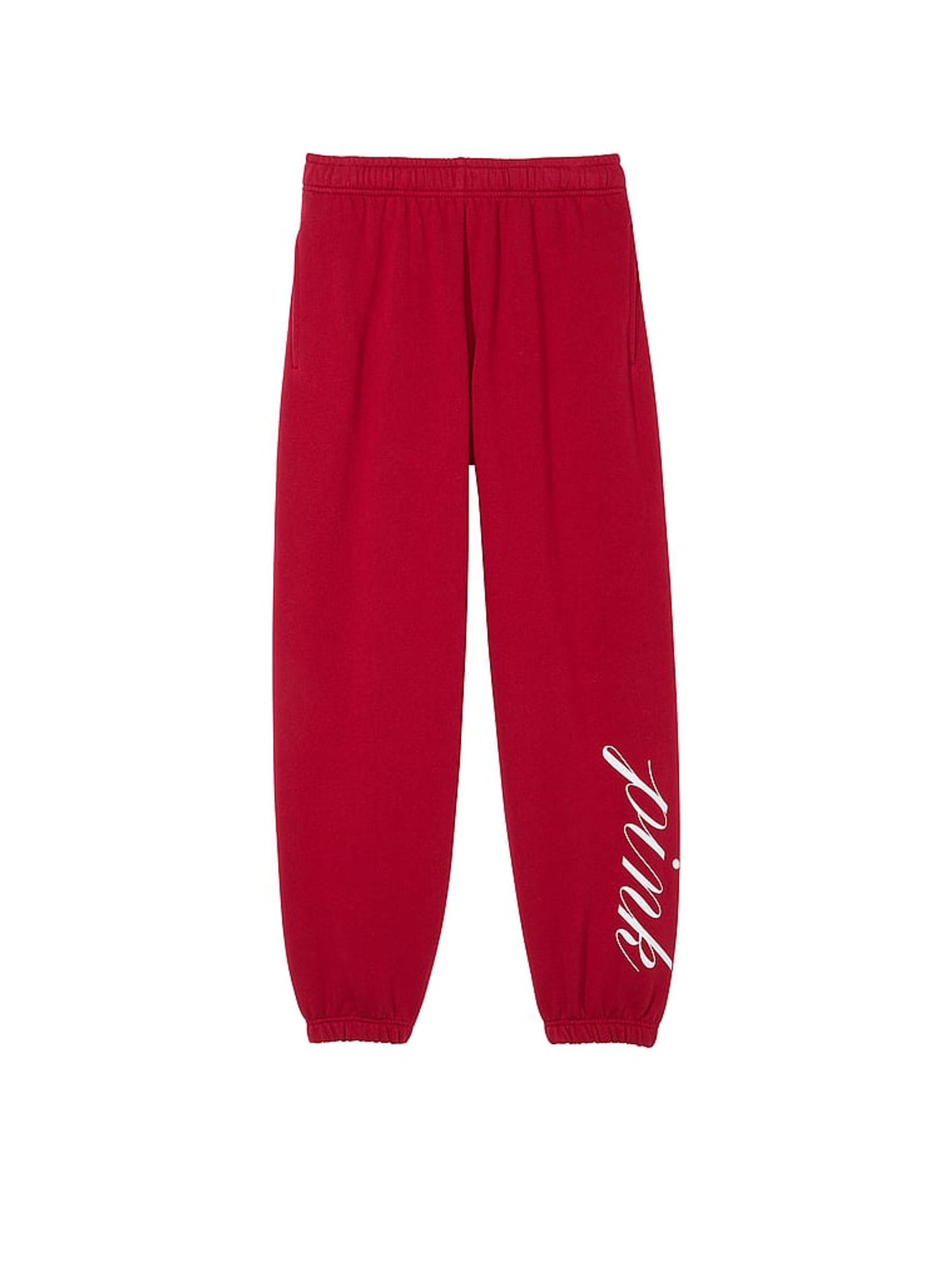 Red Laquer Fleece Joggers - Image 3 of 3