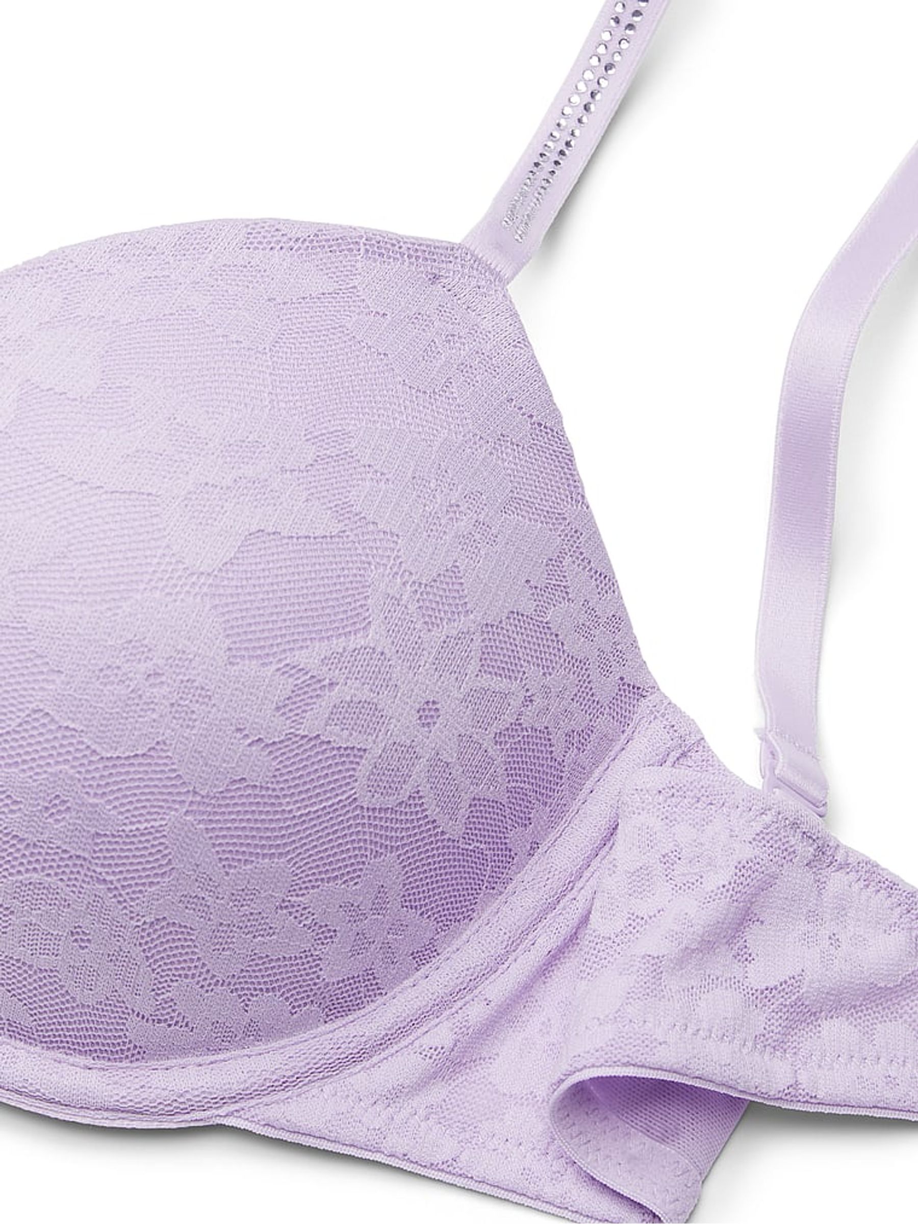 Lilac Purple Shine Strap Lace Super Push Up Bra - Image 4 of 4
