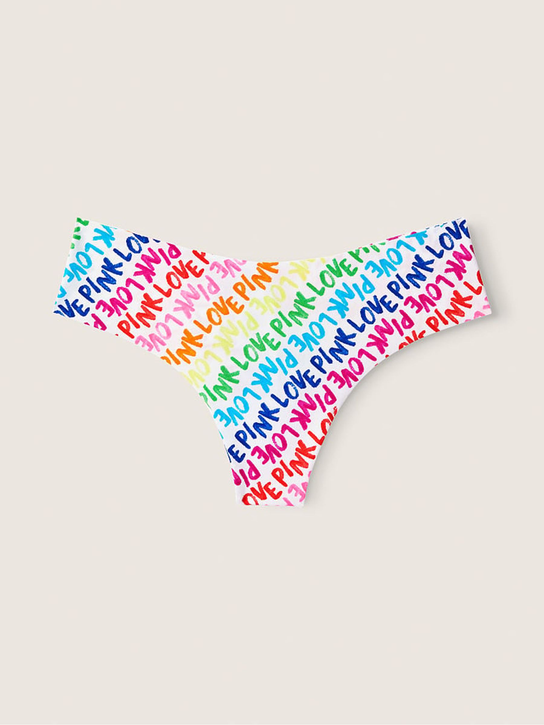 Love Pink Rainbow Print Thong Smooth No Show Knickers - Image 1 of 1