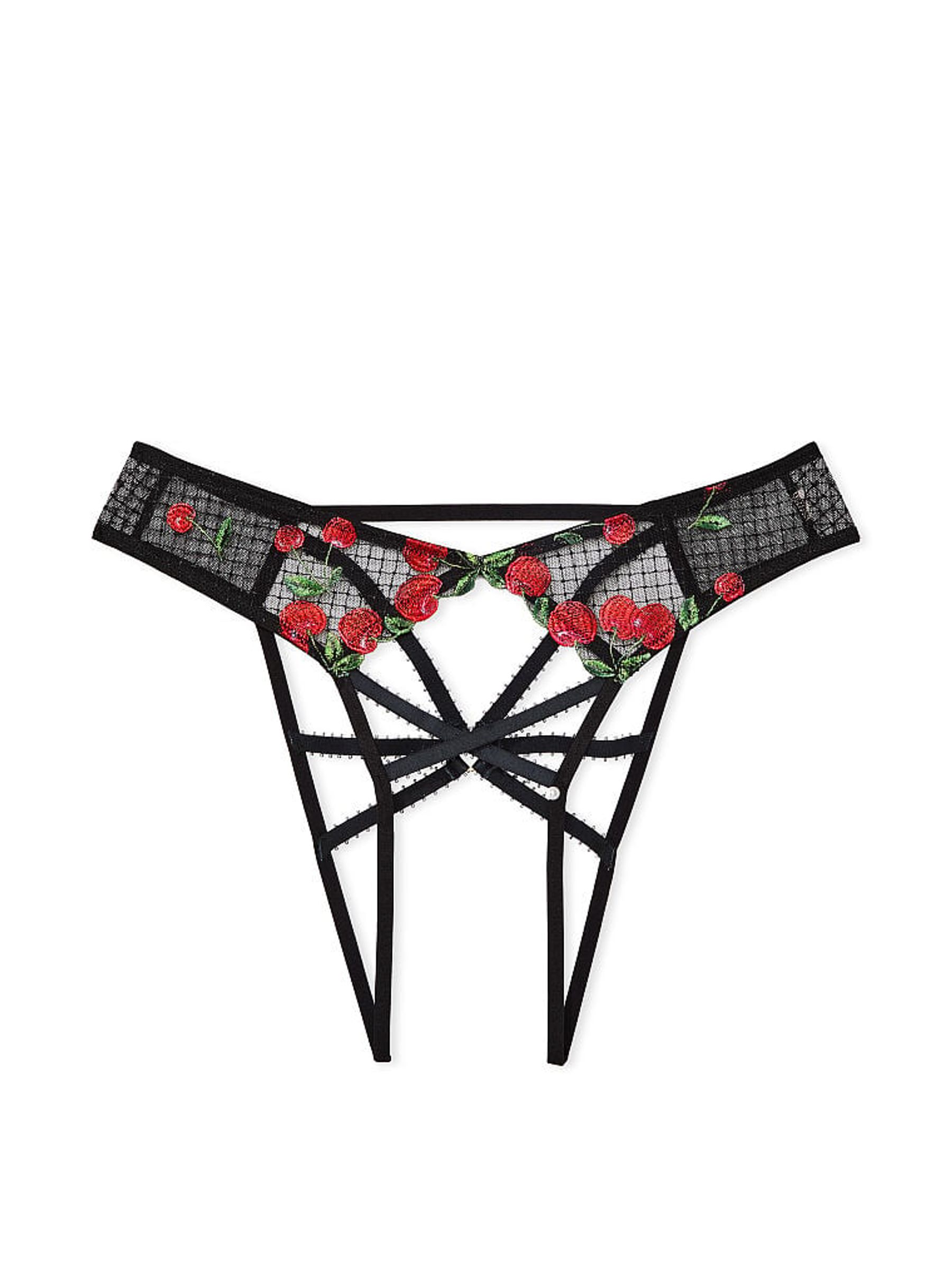 Cherry Black Brazilian Embroidered Knickers - Image 3 of 3