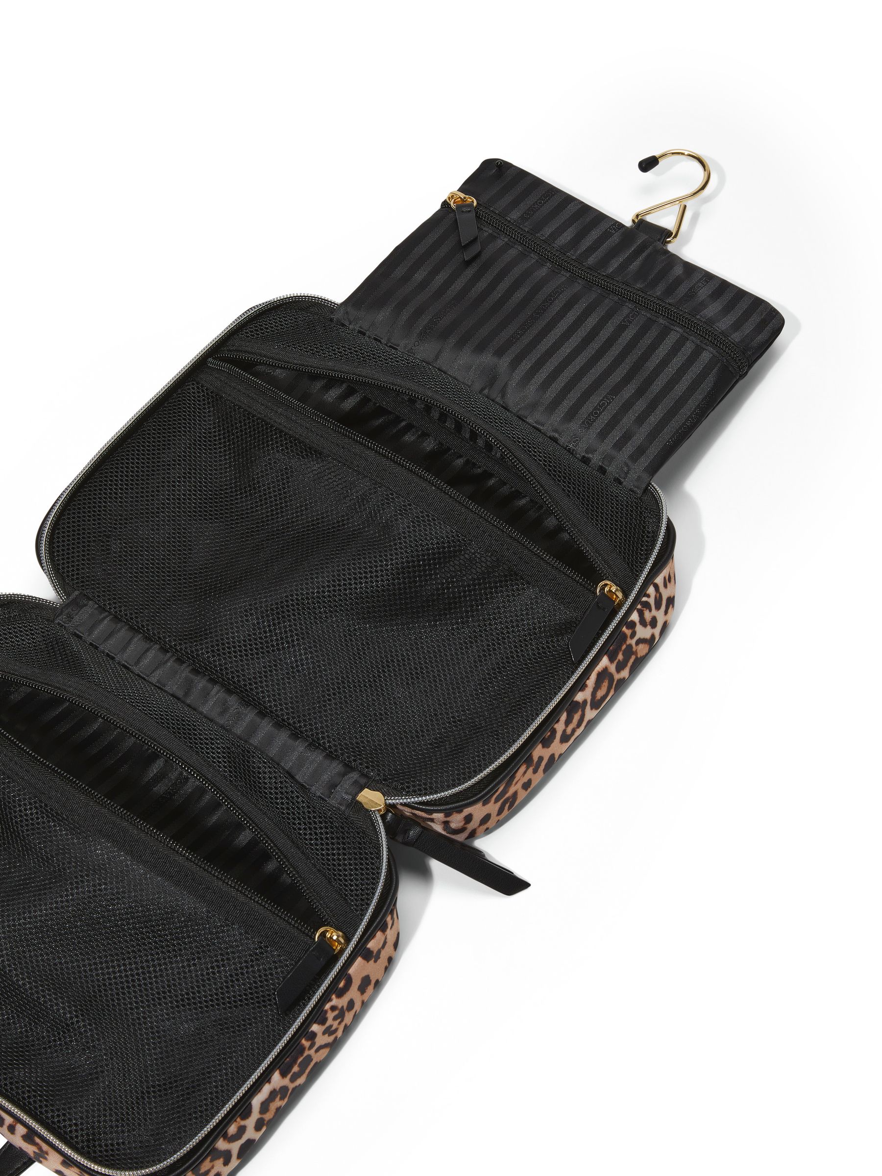 Black Leopard Jetsetter Hanging Makeup Bag - Image 3 of 4