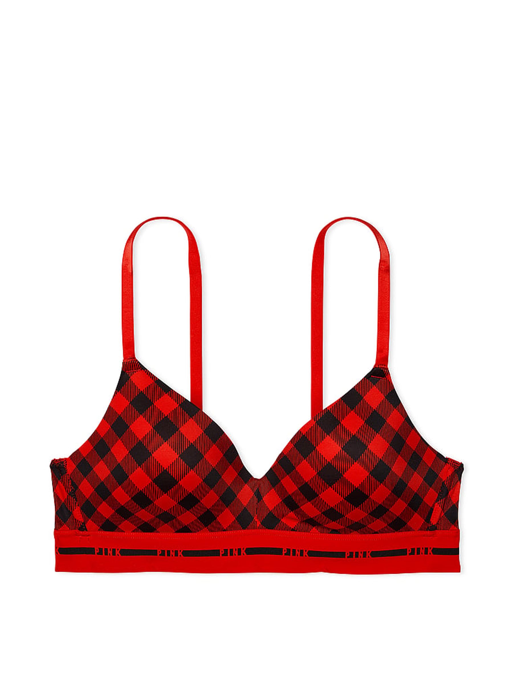 Red Pepper Tartan Non Wired Lightly Lined Smooth T-Shirt Bra - Image 1 of 1