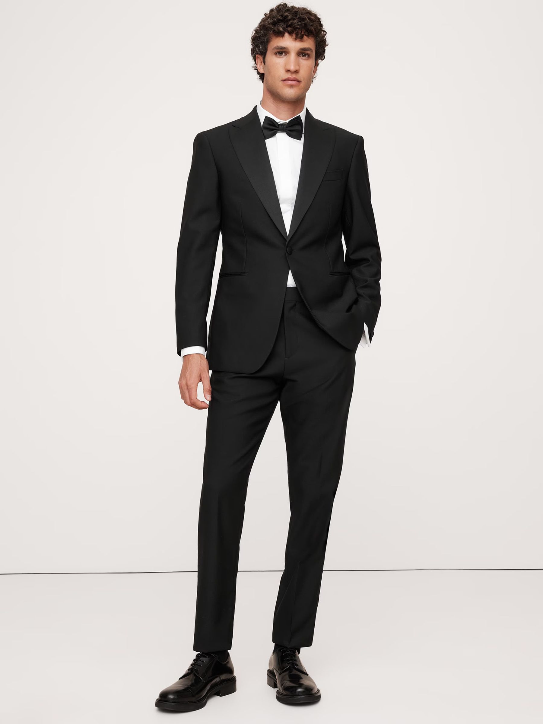 Banana Republic Black Barathea Tuxedo Jacket - Image 3 of 8