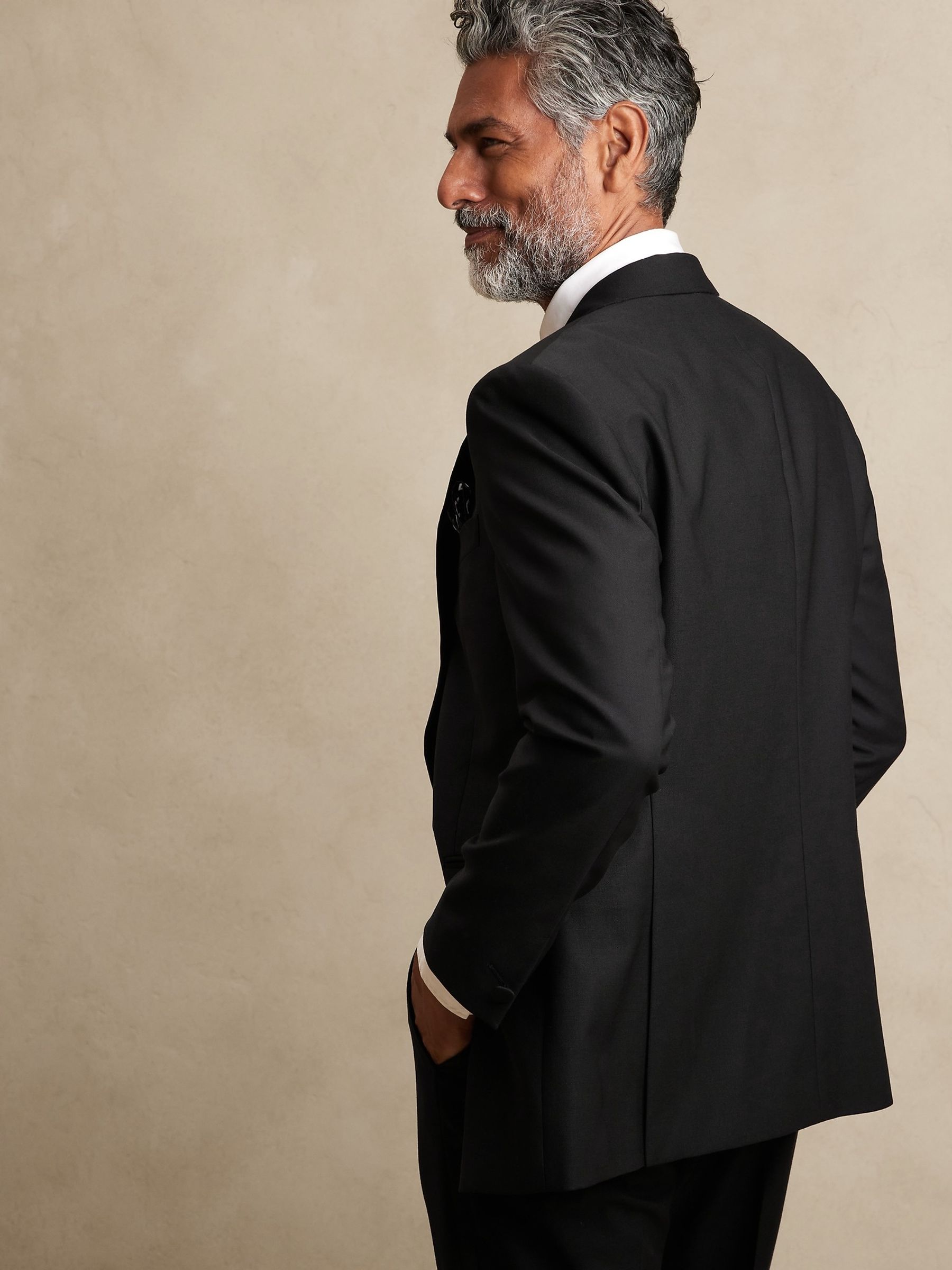 Banana Republic Black Barathea Tuxedo Jacket - Image 5 of 8
