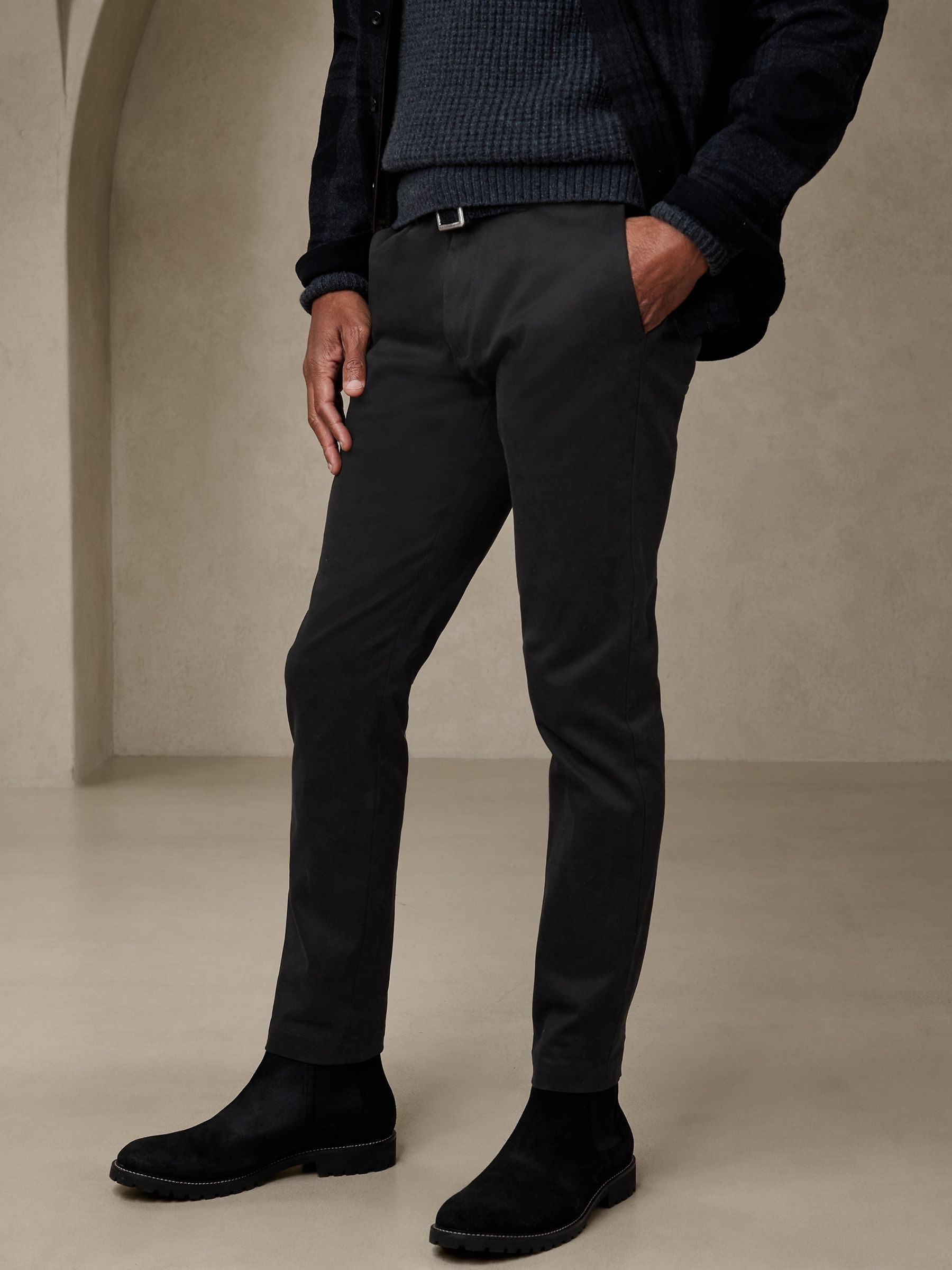 Banana Republic Black Slim Rapid Movement Chinos - Image 1 of 4