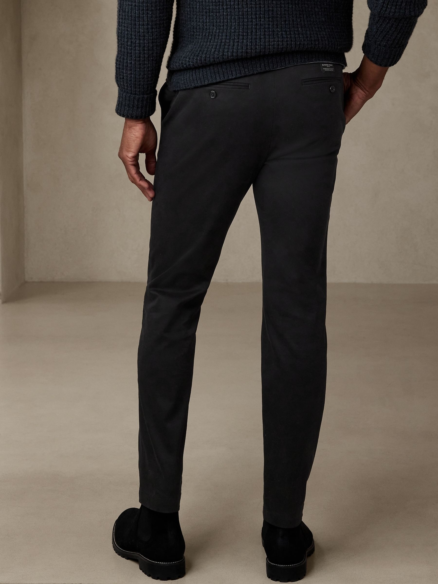 Banana Republic Black Slim Rapid Movement Chinos - Image 2 of 4