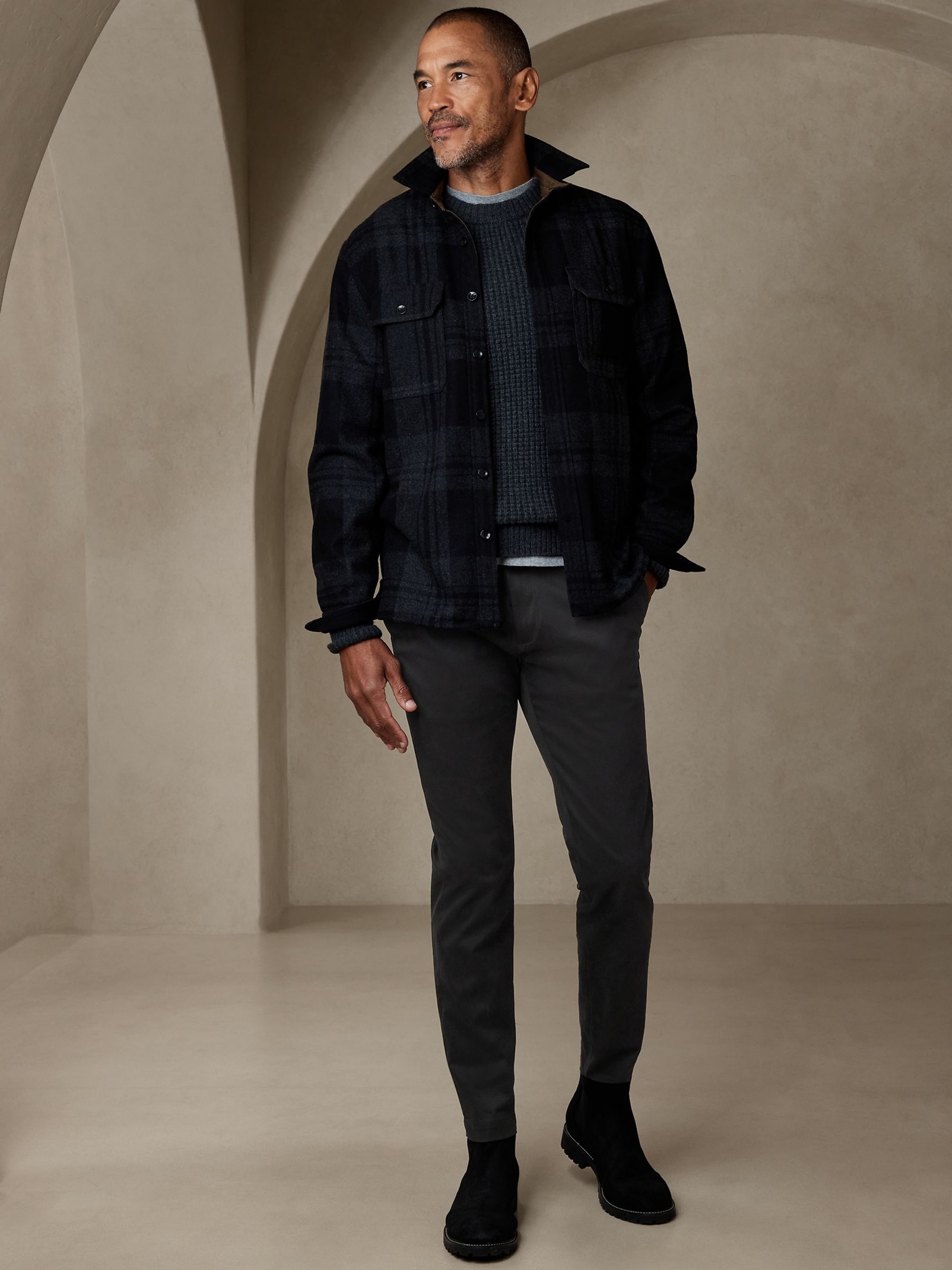 Banana Republic Black Slim Rapid Movement Chinos - Image 3 of 4