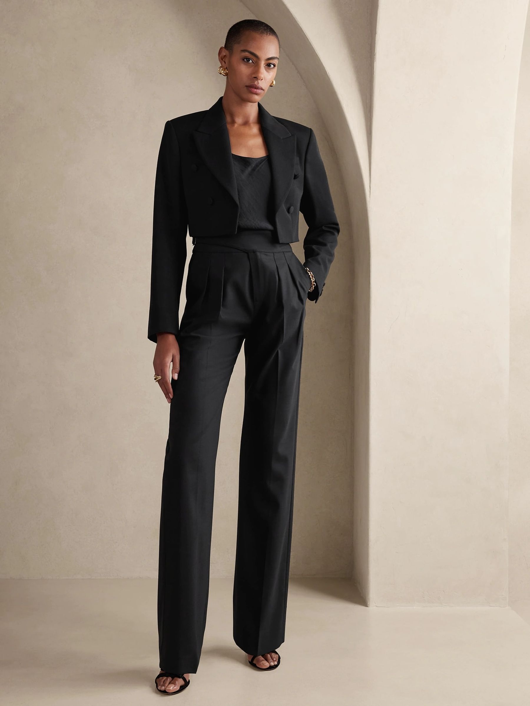 Banana Republic Black Heritage Explorer Wool Trousers - Image 1 of 4