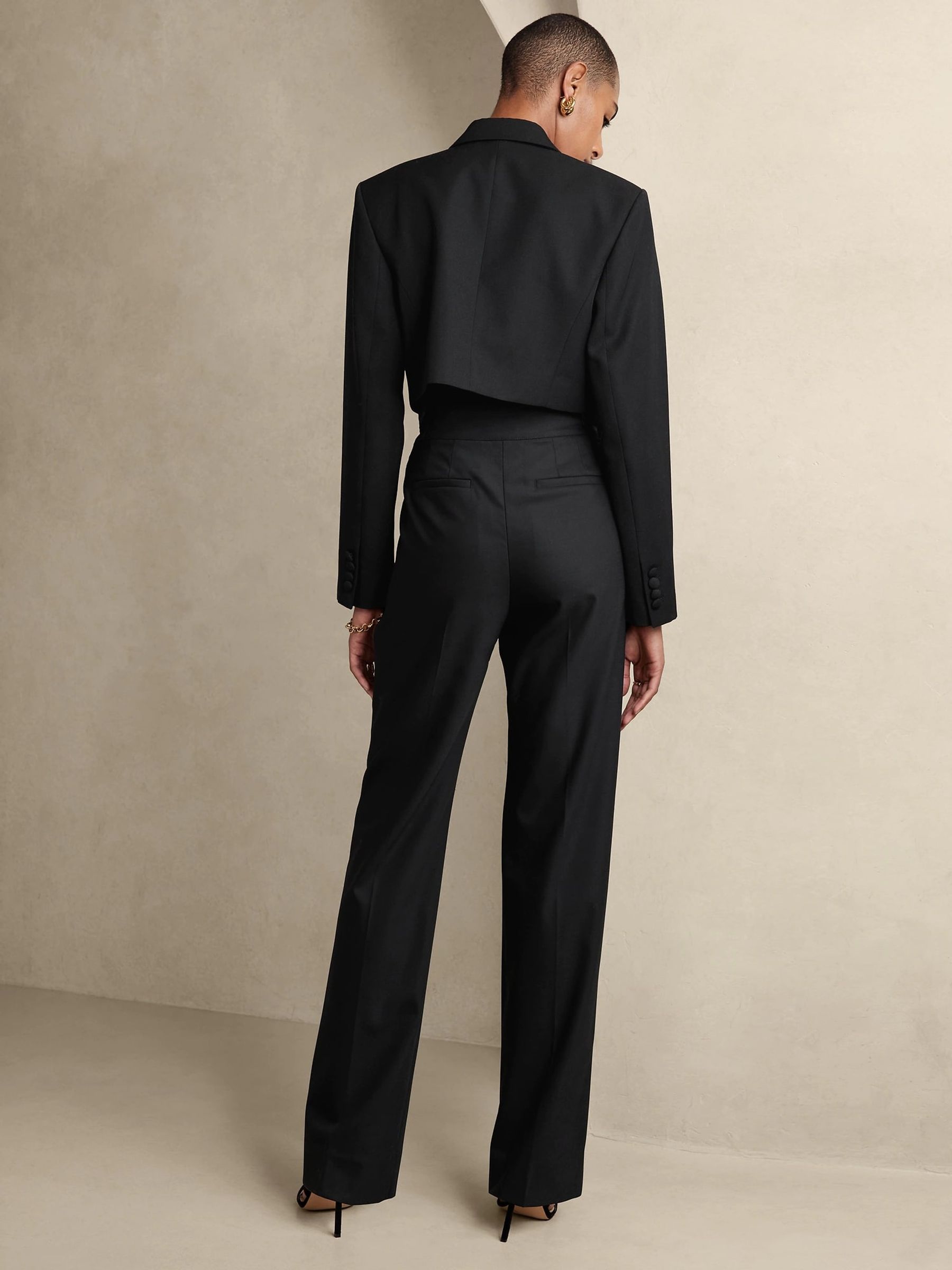 Banana Republic Black Heritage Explorer Wool Trousers - Image 2 of 4