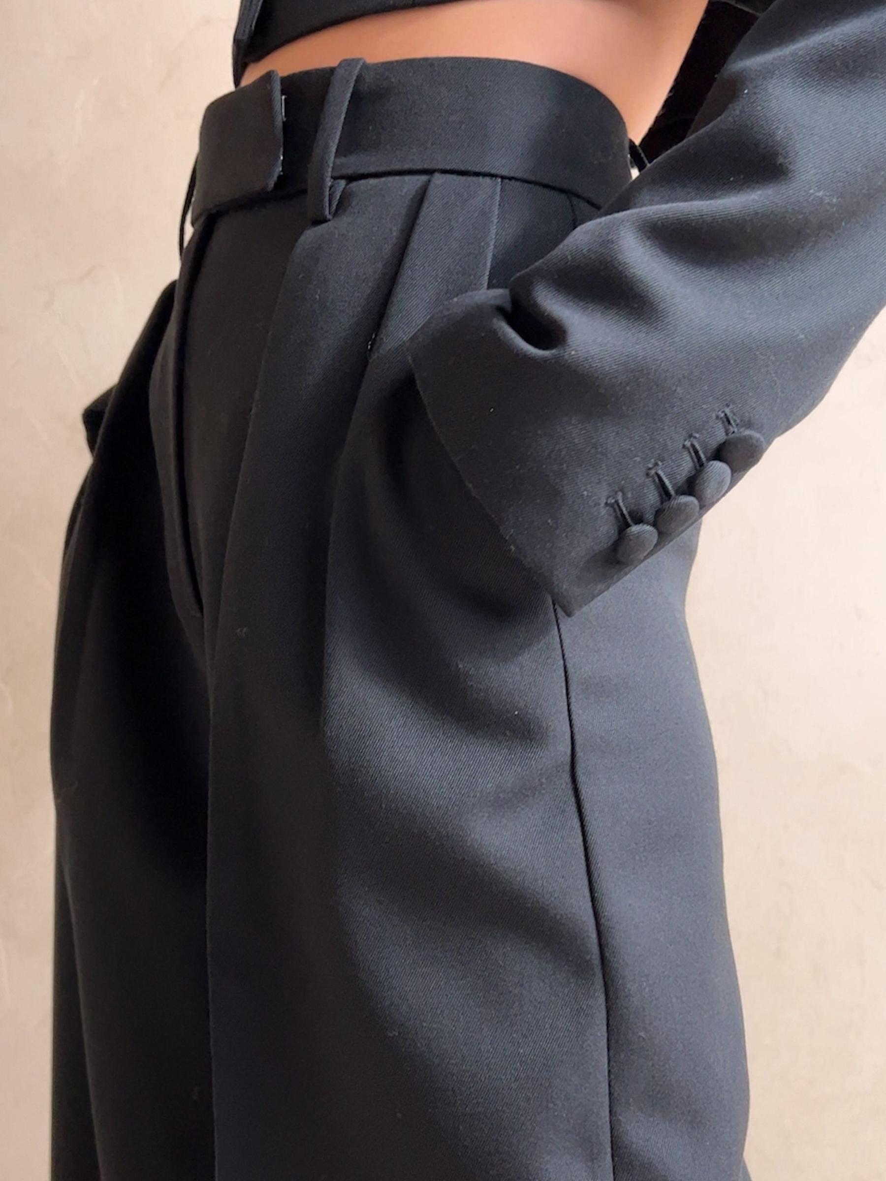 Banana Republic Black Cara Wool-Blend Trousers - Image 2 of 3