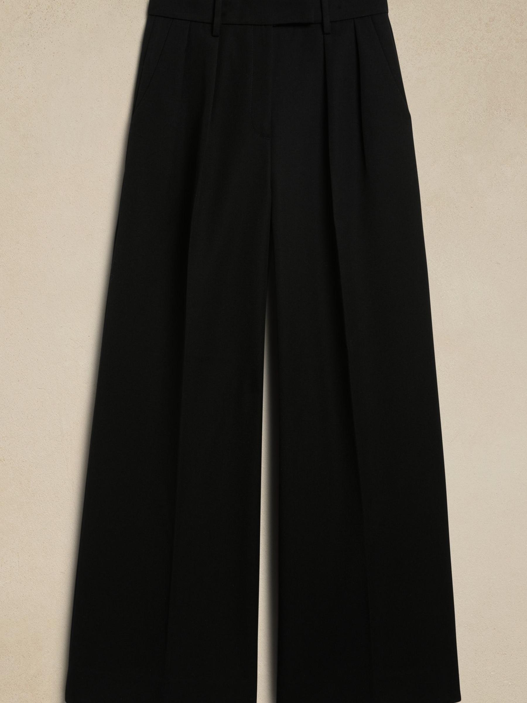 Banana Republic Black Cara Wool-Blend Trousers - Image 3 of 3
