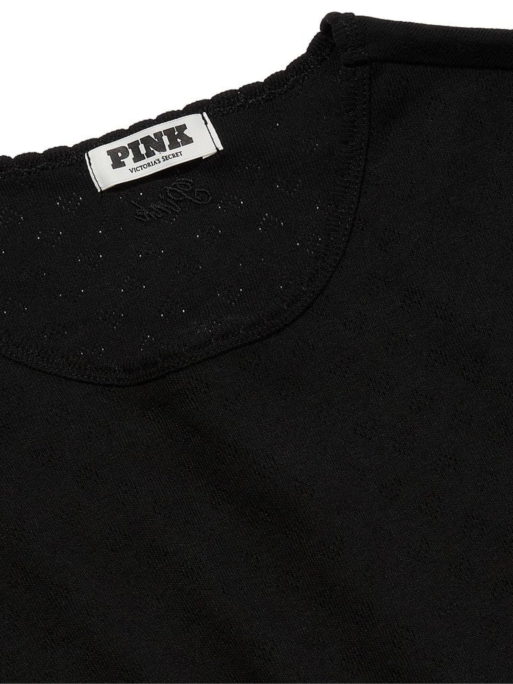 Black Heart Pointelle Short Pyjama Set - Image 4 of 4