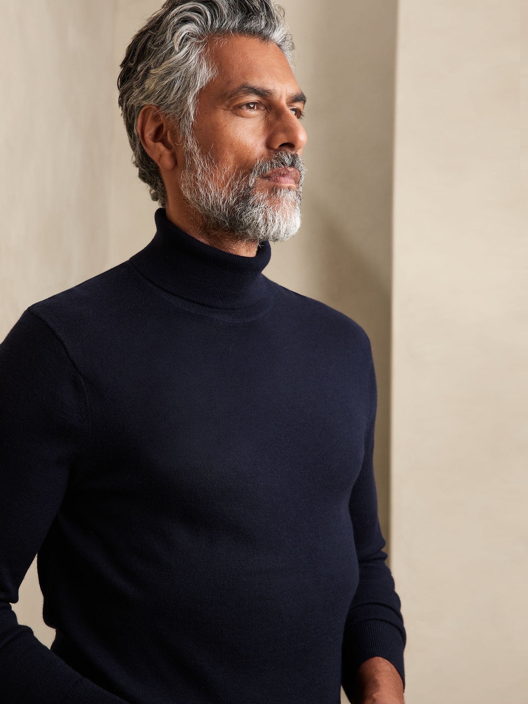 Banana Republic Blue Moda Merino Turtleneck Jumper - Image 1 of 1