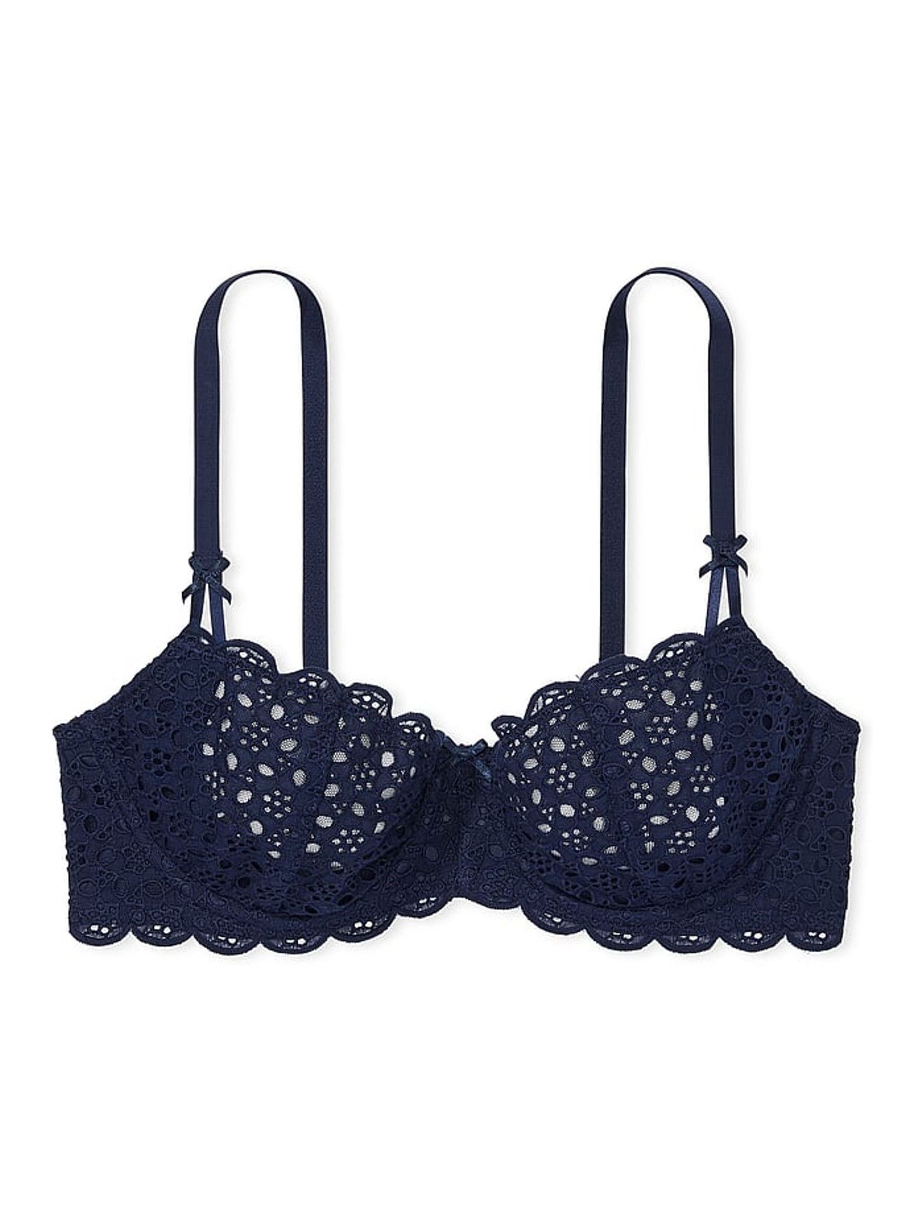 Ensign Blue Unlined Balcony Broderie Scalloped Trim Bra - Image 3 of 3 Ensign Blue Unlined Balcony Broderie Scalloped Trim Bra - Image 3 of 3