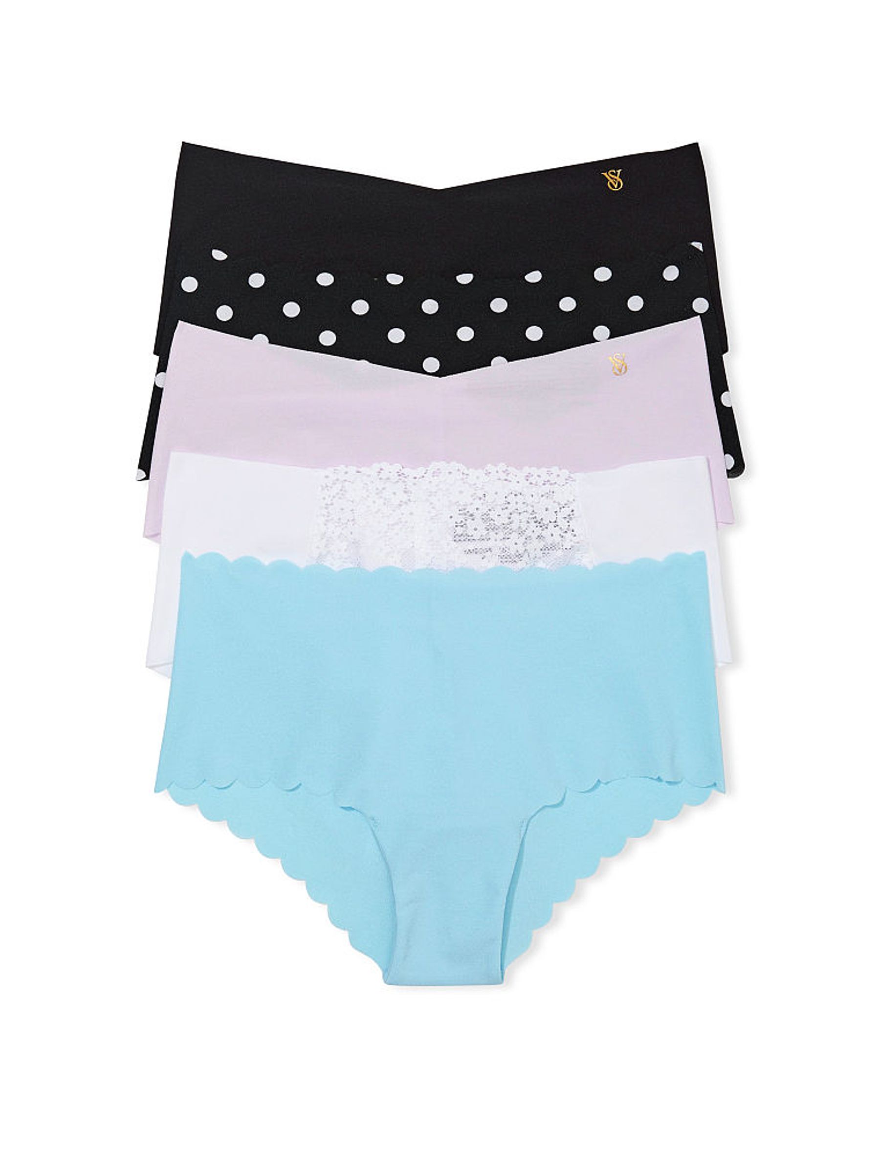 Black/Purple/White/Blue Cheeky 5 Pack Knickers - Image 1 of 3
