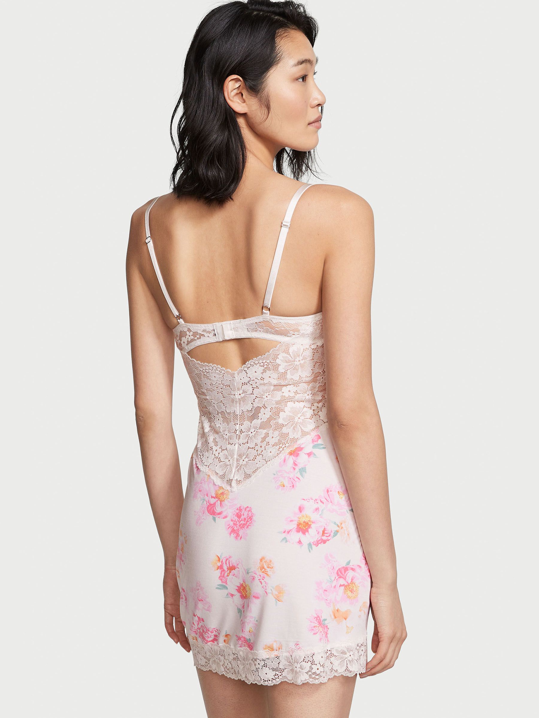 Pink Peony Bunches Modal Lace Mini Slip - Image 2 of 3