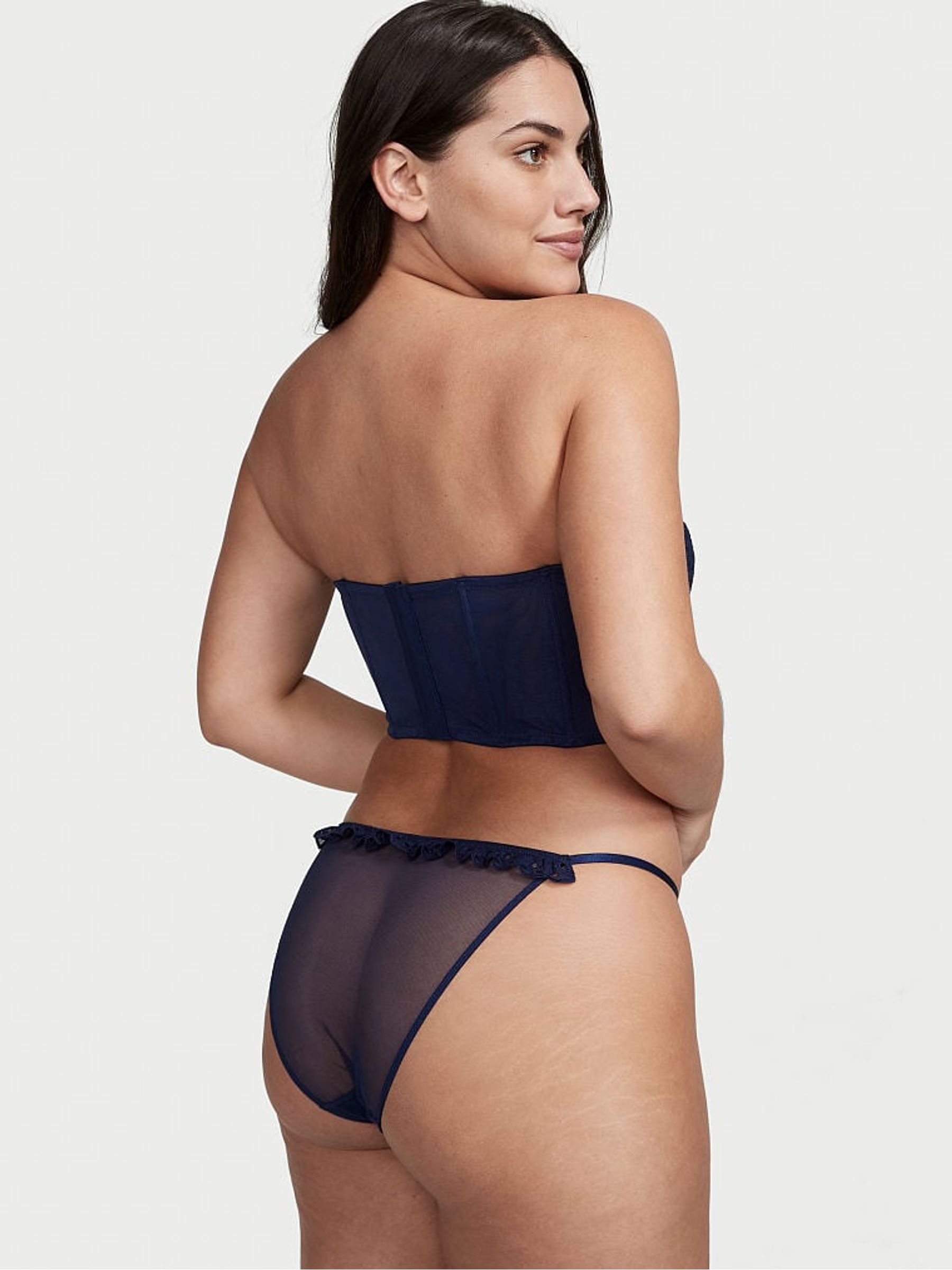 Ensign Navy Blue Bikini Broderie Knickers - Image 2 of 4