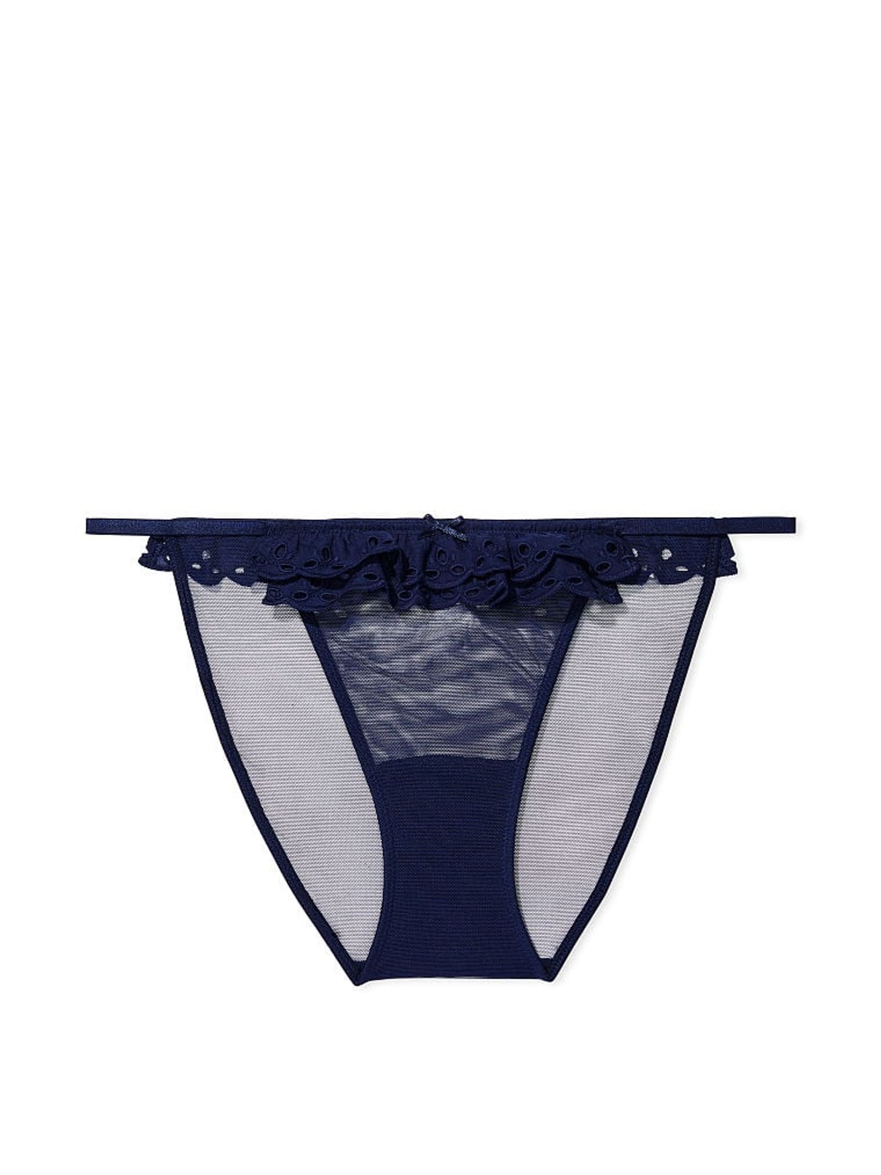 Ensign Navy Blue Bikini Broderie Knickers - Image 4 of 4