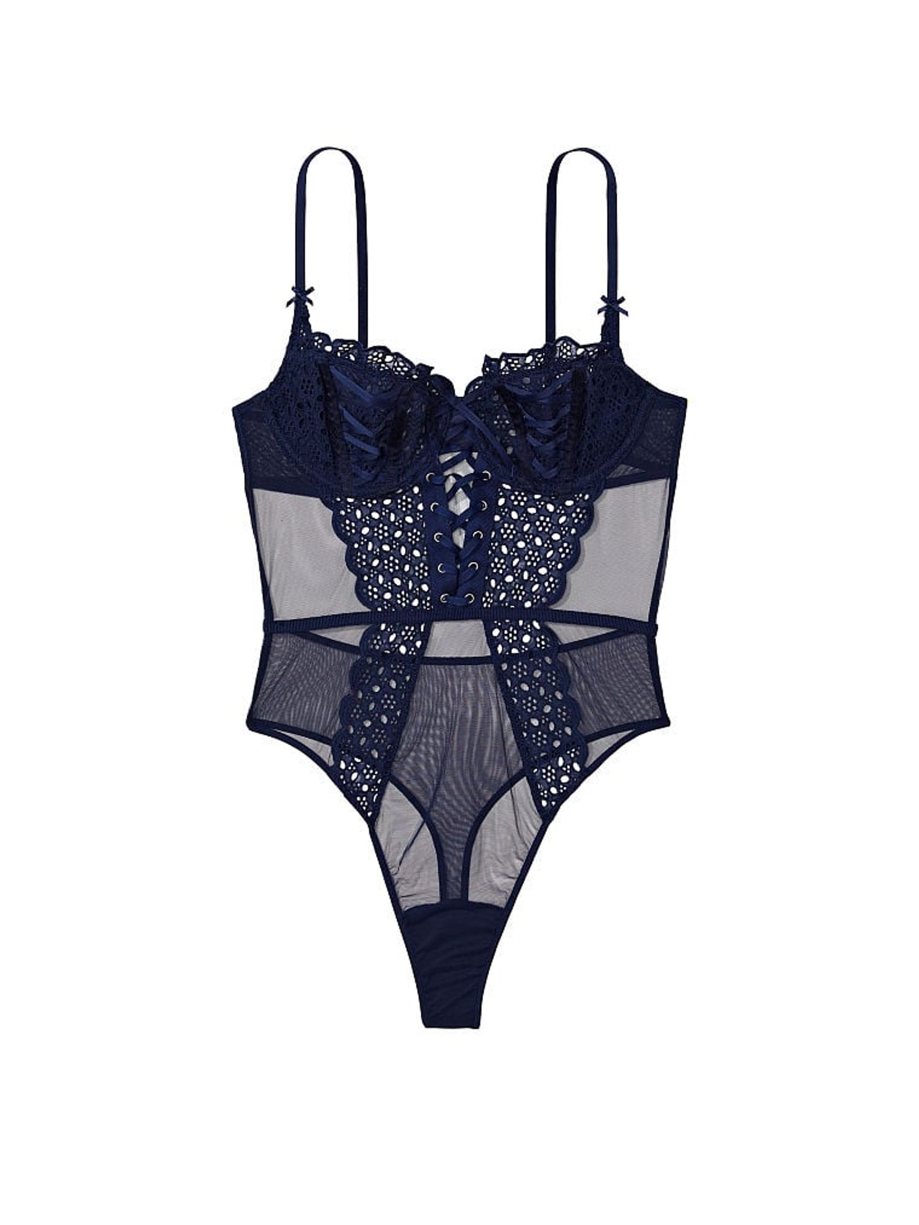 Ensign Navy Blue Broderie Unlined Balcony Body - Image 3 of 3