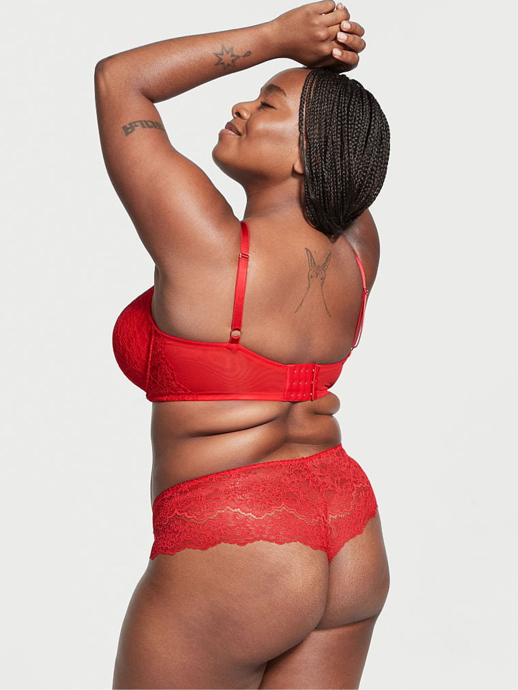Lipstick Red Lace Hipster Thong Knickers - Image 2 of 3
