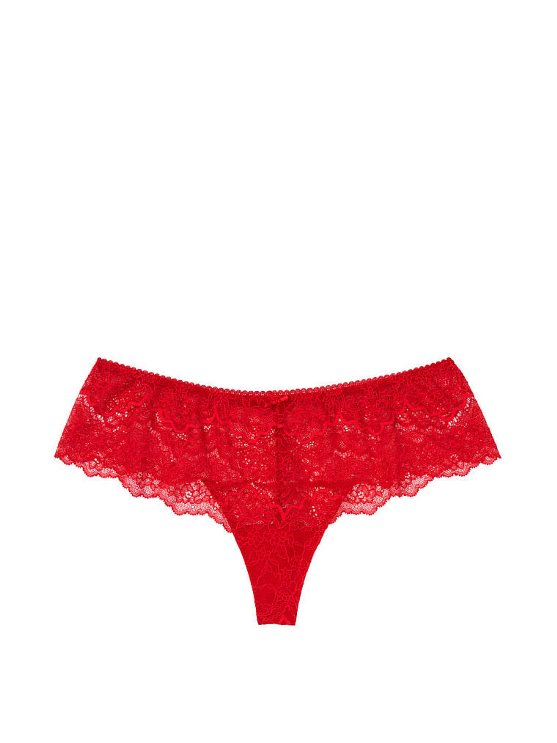 Lipstick Red Lace Hipster Thong Knickers - Image 3 of 3