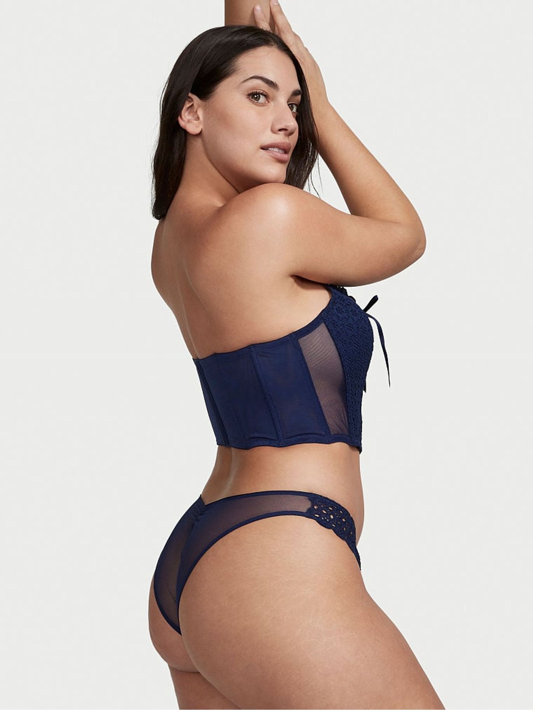 Ensign Navy Blue Brazilian Broderie Knickers - Image 2 of 3