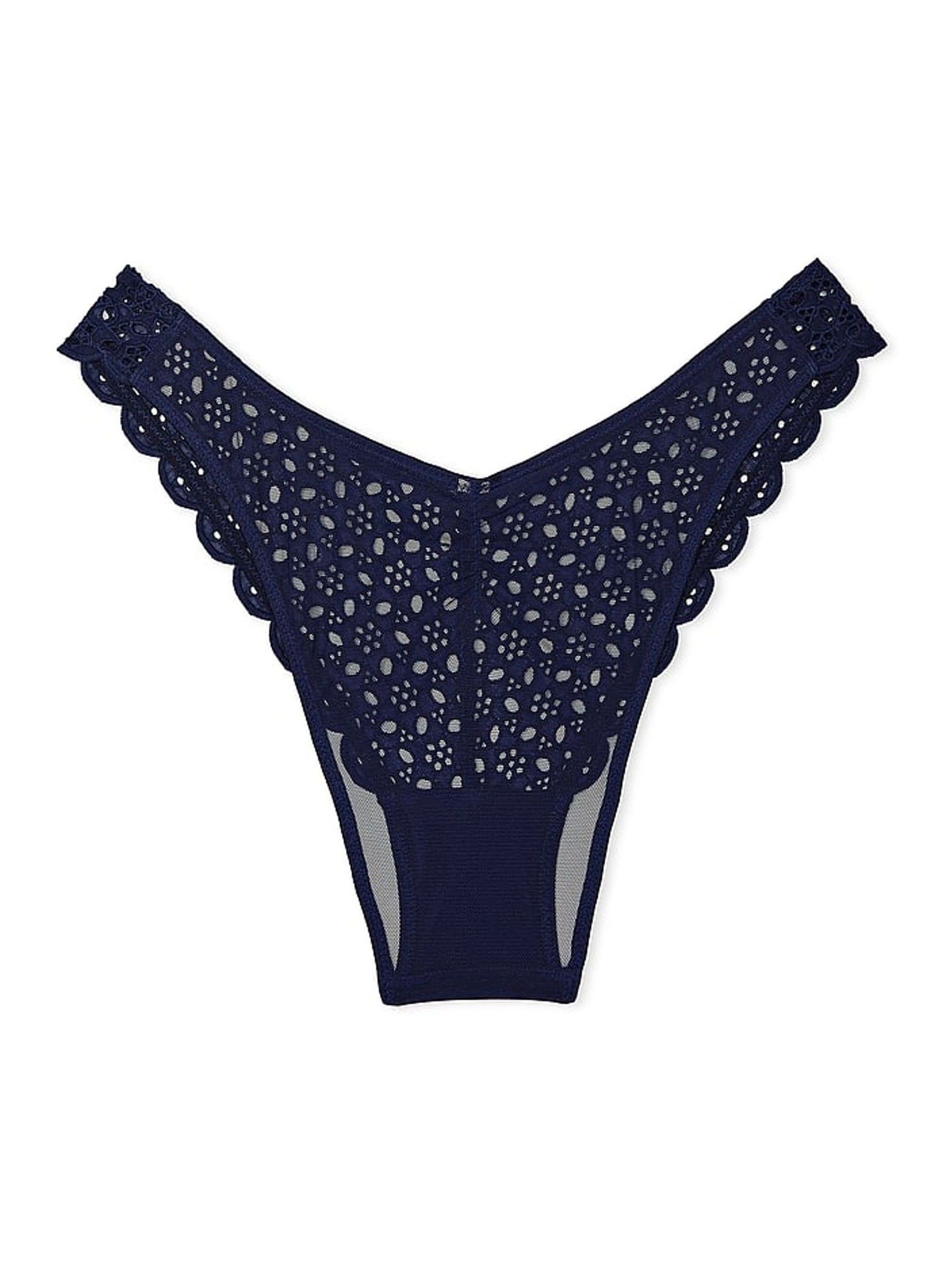 Ensign Navy Blue Brazilian Broderie Knickers - Image 4 of 4
