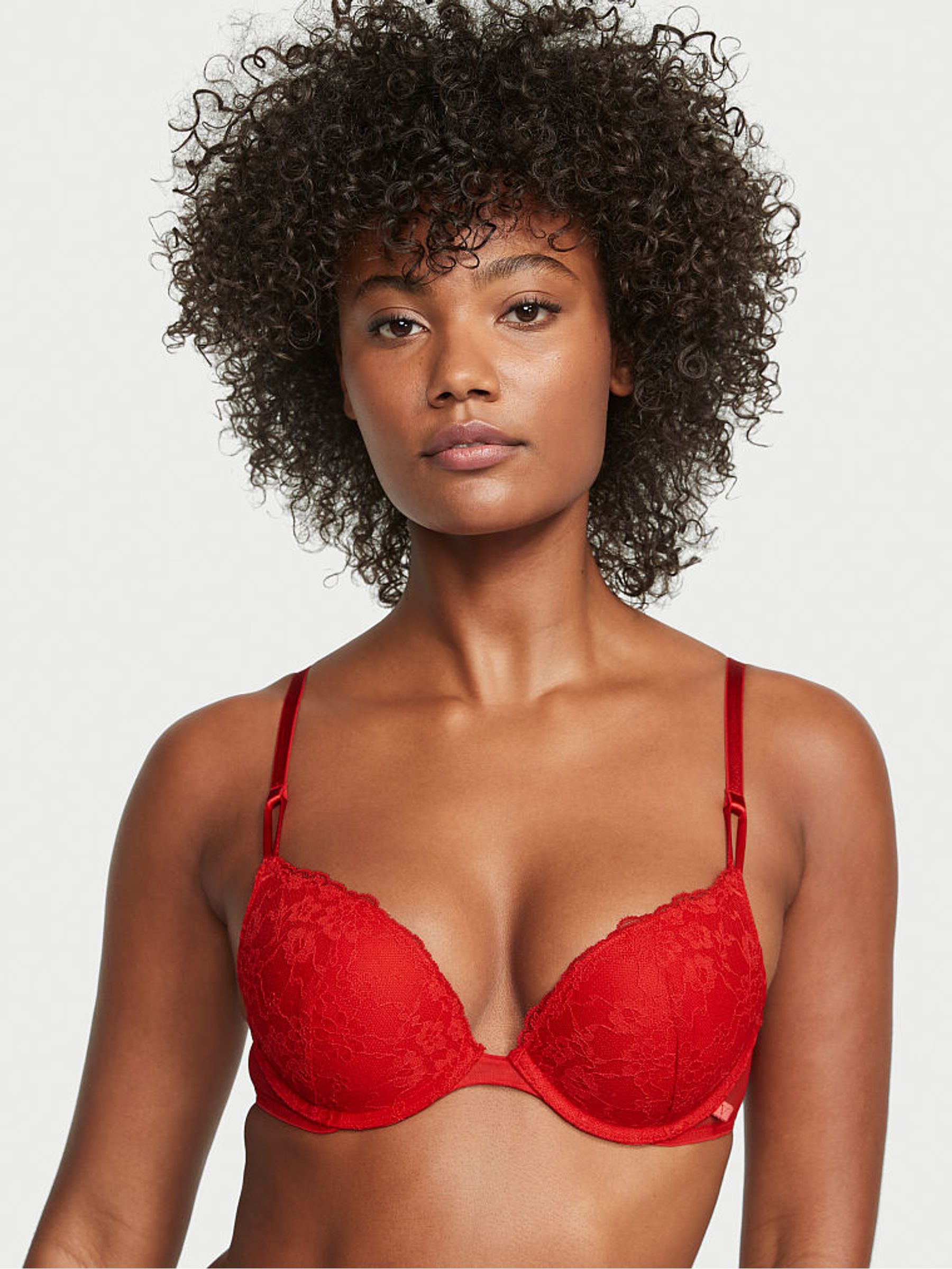 Lipstick Red Sexy Tee Posey Lace Push-Up Bra - Image 1 of 3