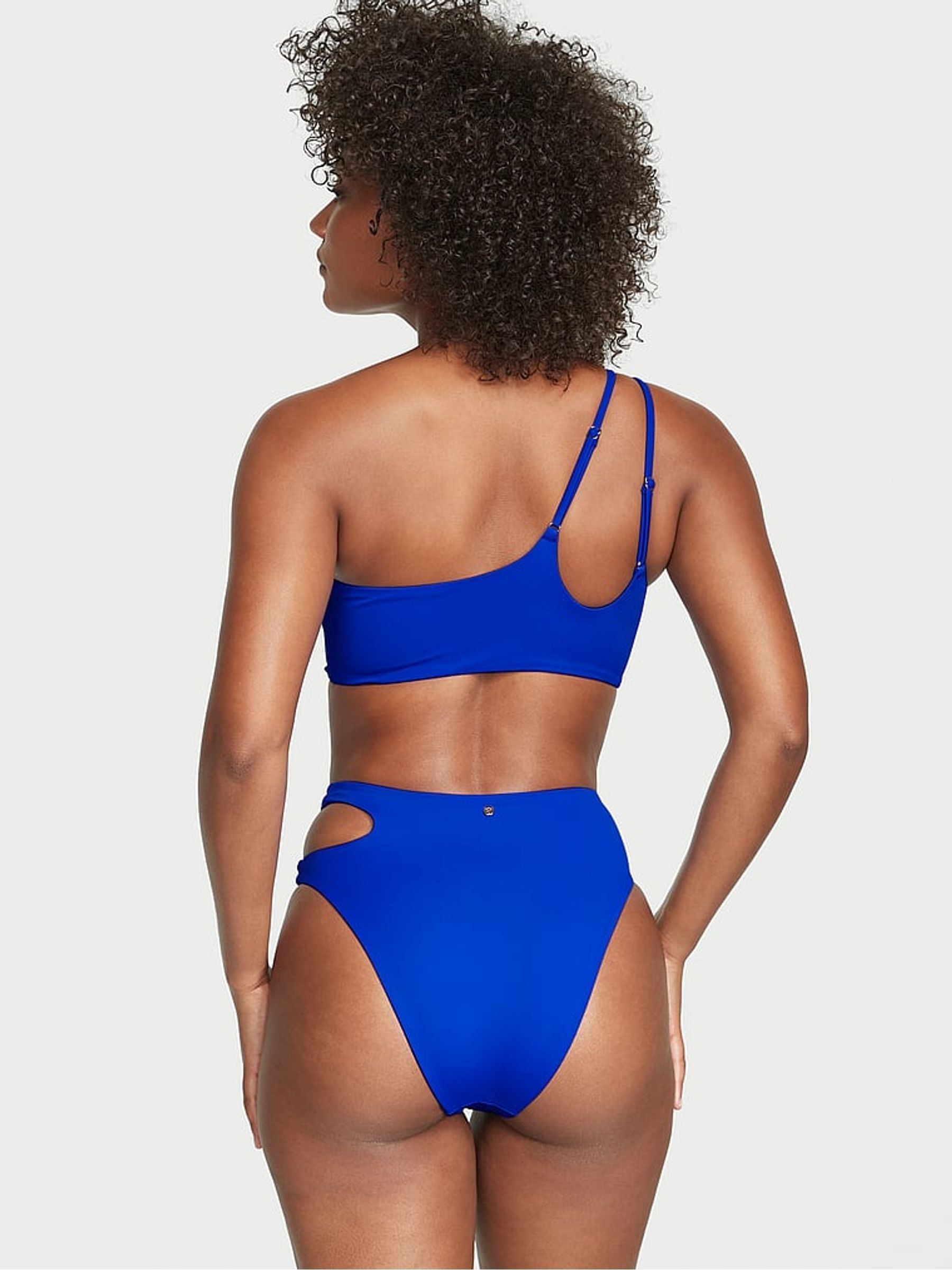 Blue Oar Cut Out One Shoulder Swim Bikini Top - Image 2 of 3