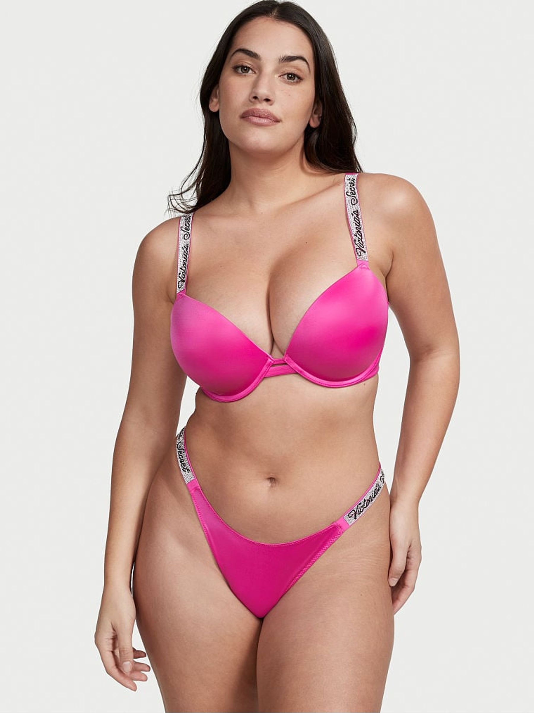 Fuchsia Frenzy Pink Smooth Brazilian Shine Strap Knickers - Image 1 of 3