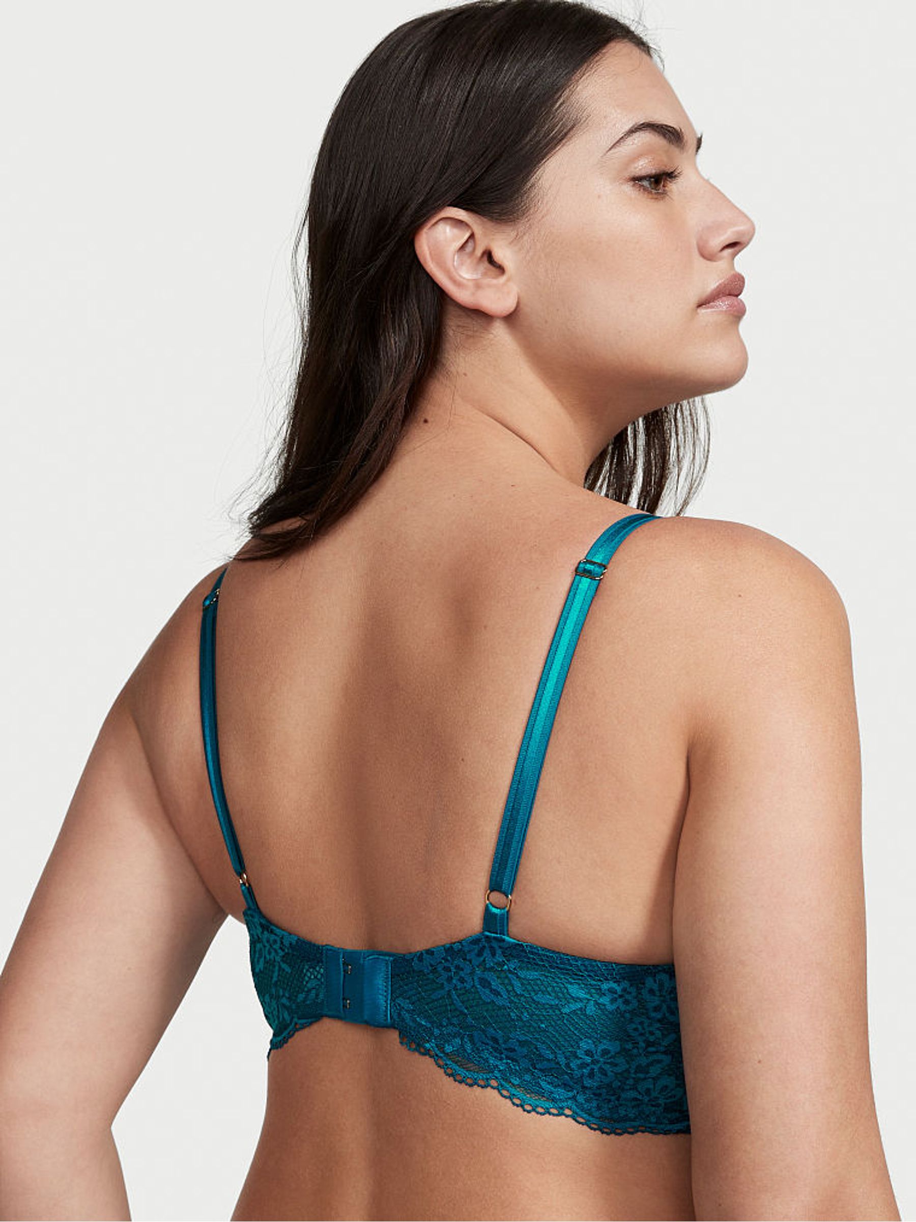 Blue Sapphire Mesh Half Pad Plunge Bra - Image 2 of 3